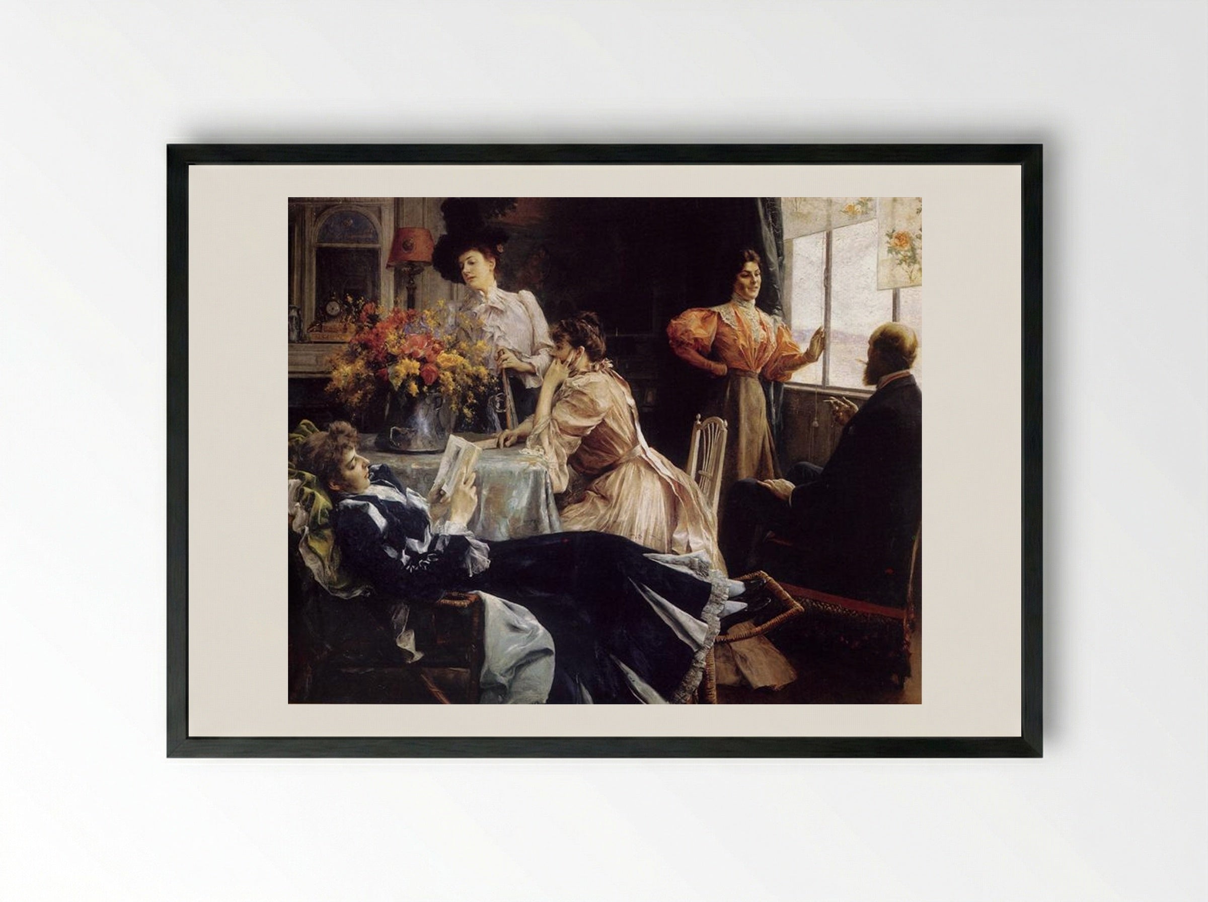 At Home - Julius LeBlanc Stewart - Framed Print Black