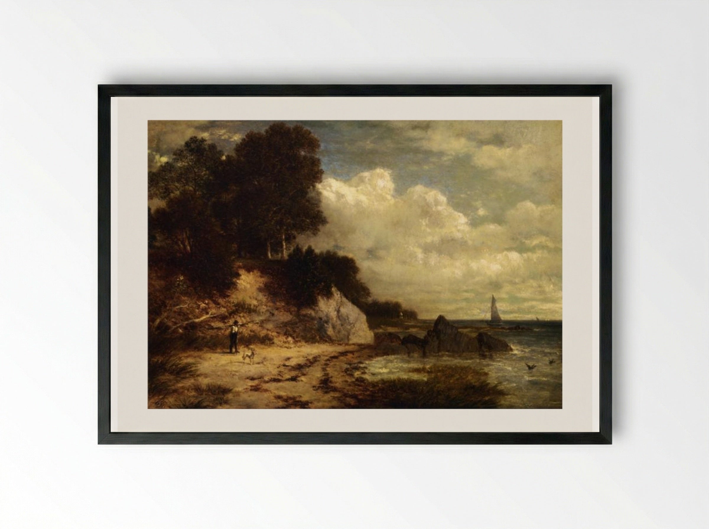 At Larchmont Manor, Long Island Sound, New York - David Johnson - Framed Print Black