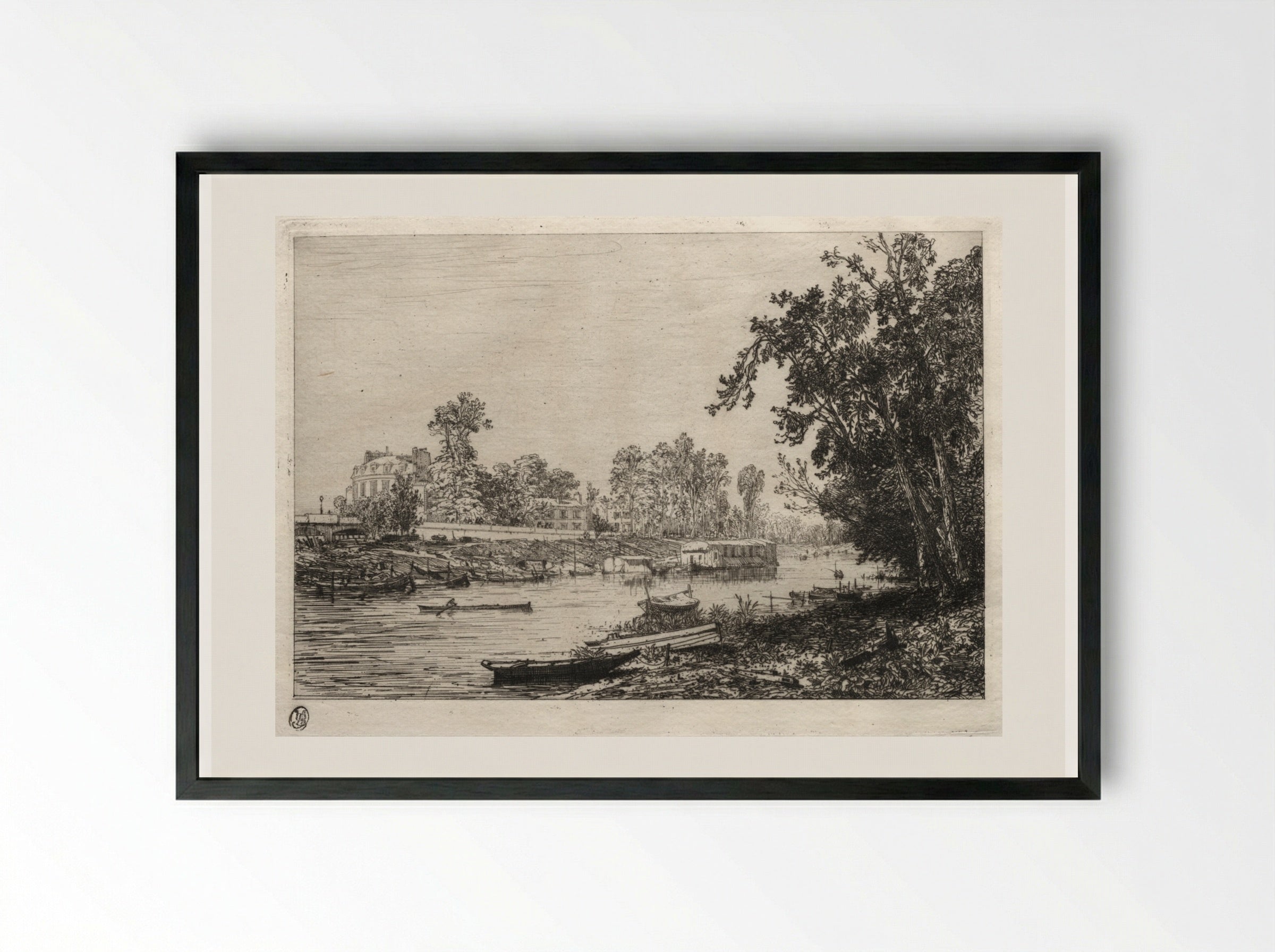 At Neuilly (Seine) - Maxime Lalanne - Framed Print Black