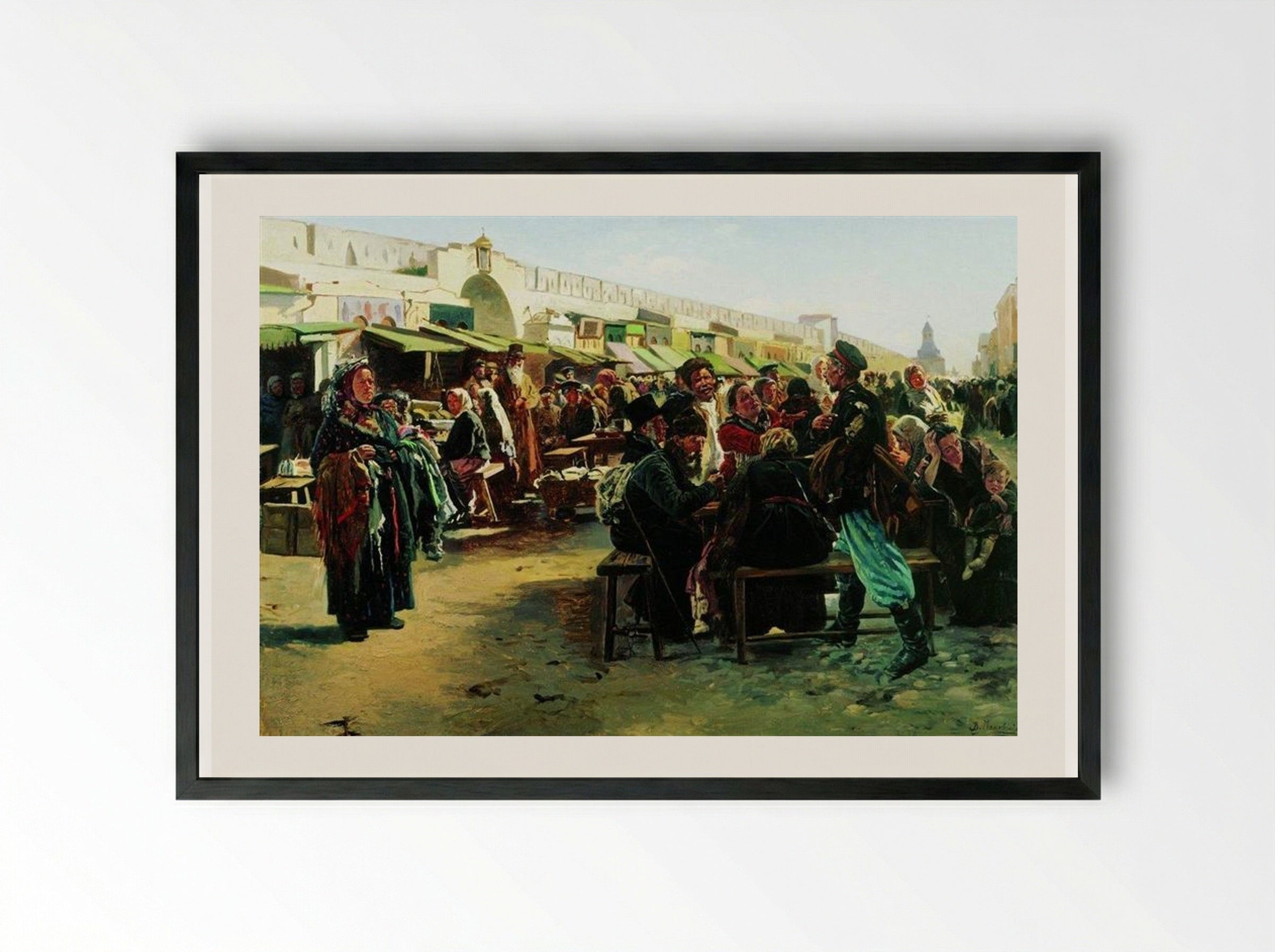 At Noon - Vladimir Makovsky - Framed Print Black