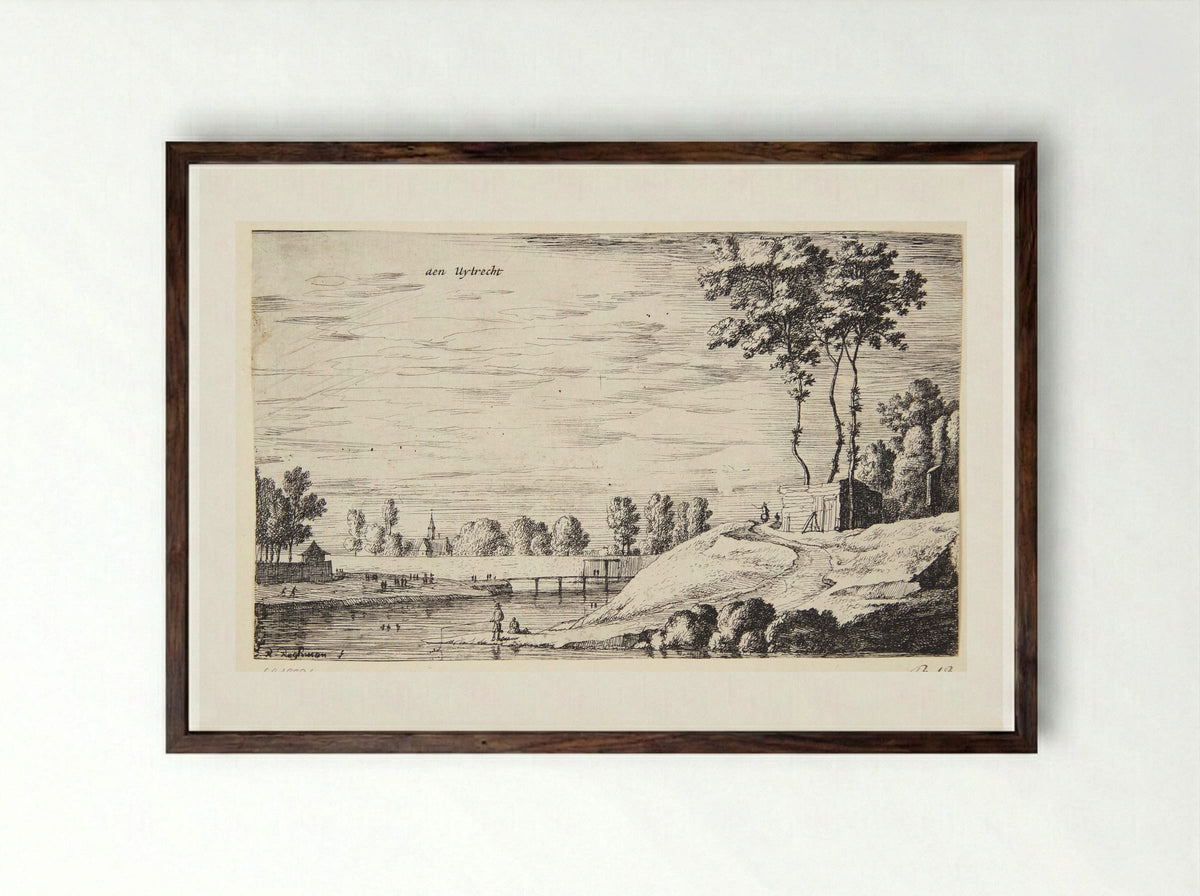 At Utrecht - Roelant Roghman - Framed Print Dark Wood