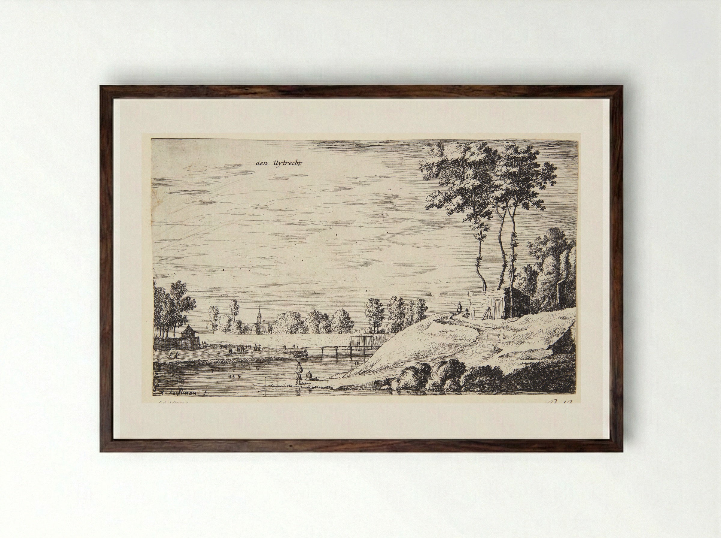 At Utrecht - Roelant Roghman - Framed Print Dark Wood