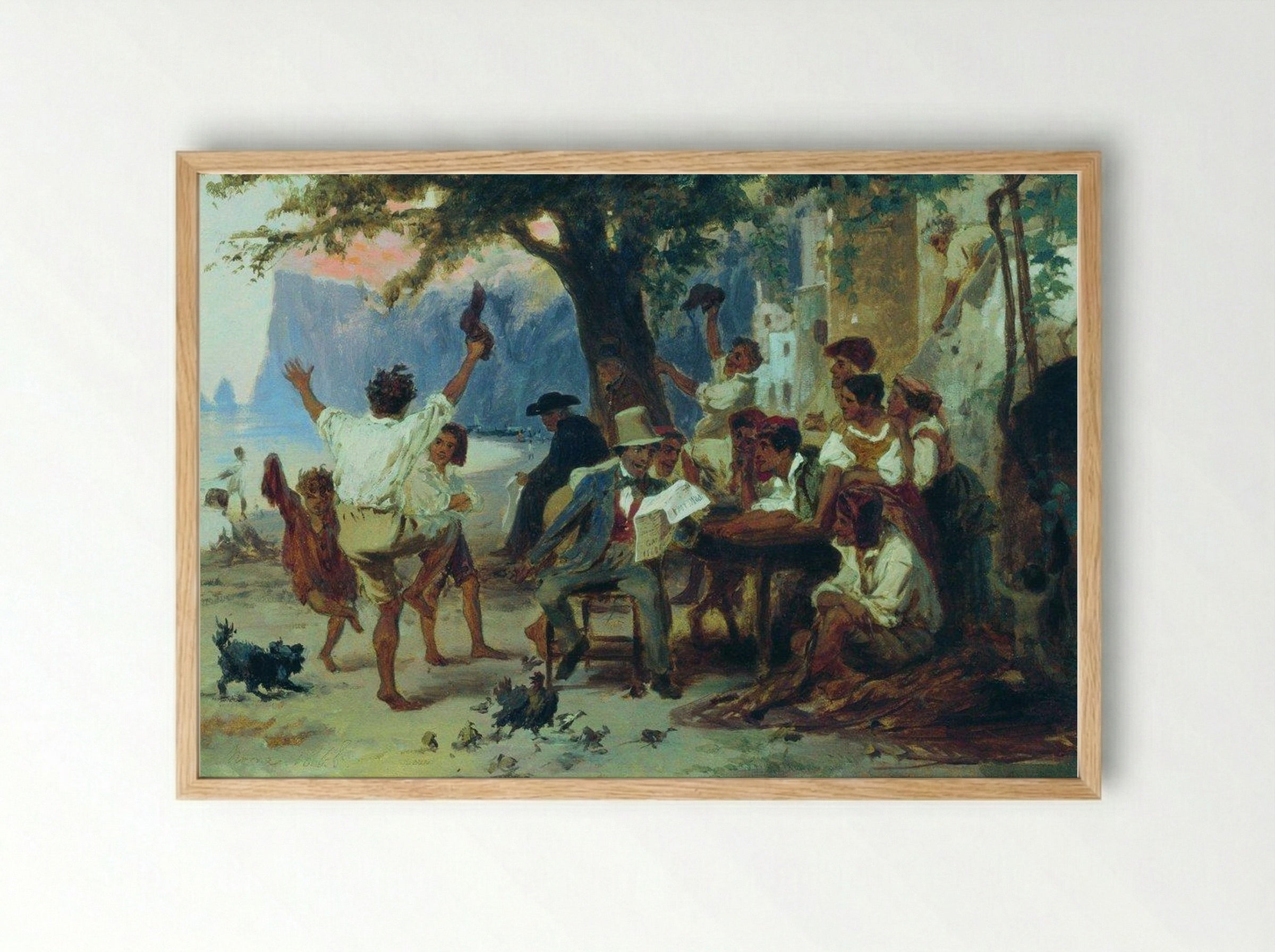 At a Roadside Tavern - Fyodor Bronnikov - Framed Print Wood