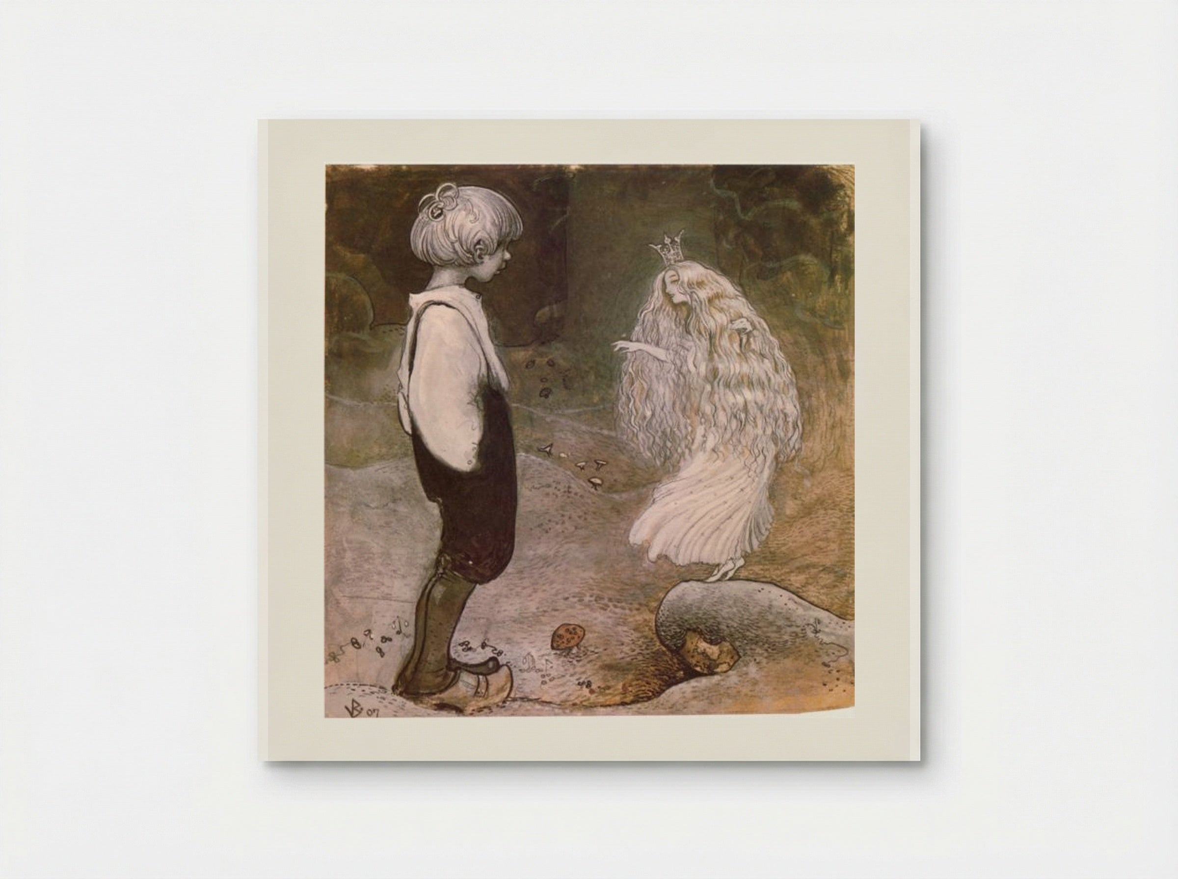 At that moment she was changed by magic to a wonderful little fairy - John Bauer - Poster
