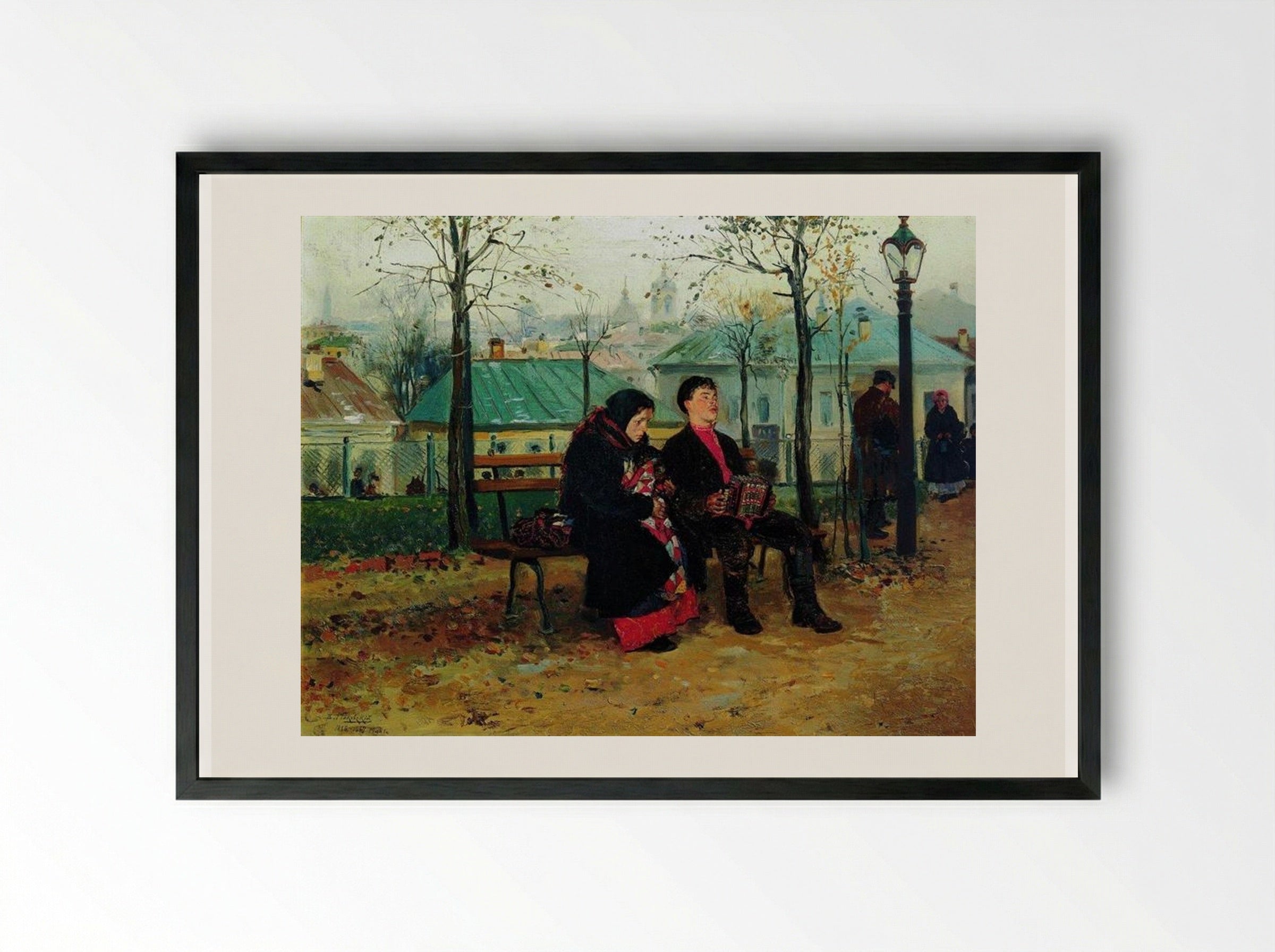 At the Boulevard - Vladimir Makovsky - Framed Print Black
