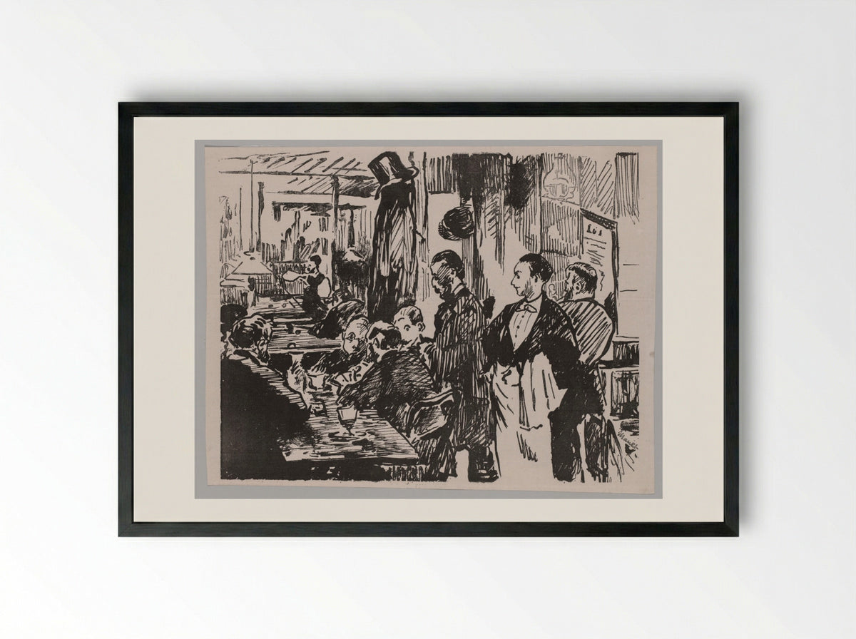 At the Café - Édouard Manet - Framed Print Black