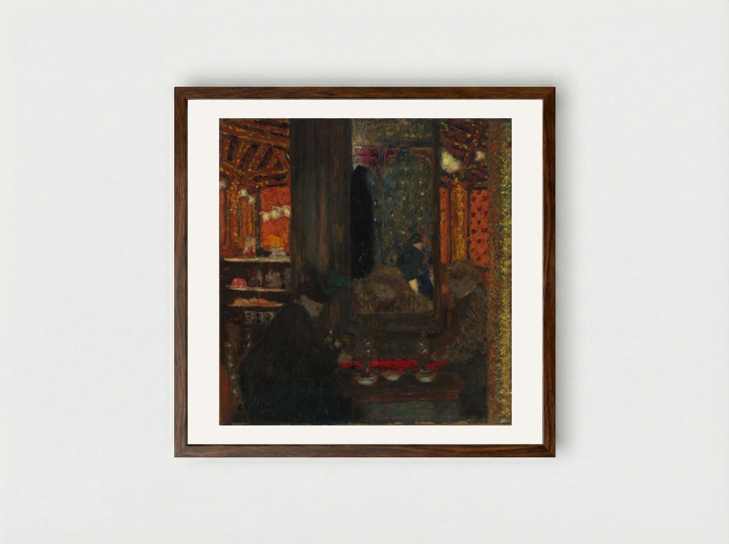 At the Café - Édouard Vuillard - Framed Print Dark Wood