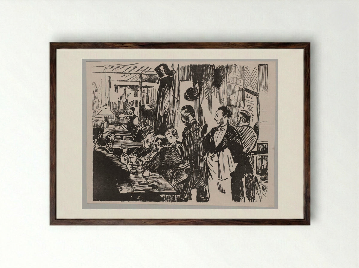 At the Café - Édouard Manet - Framed Print Dark Wood