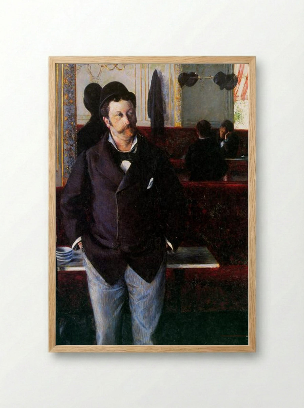 At the Cafe, Rouen - Gustave Caillebotte - Framed Print Wood