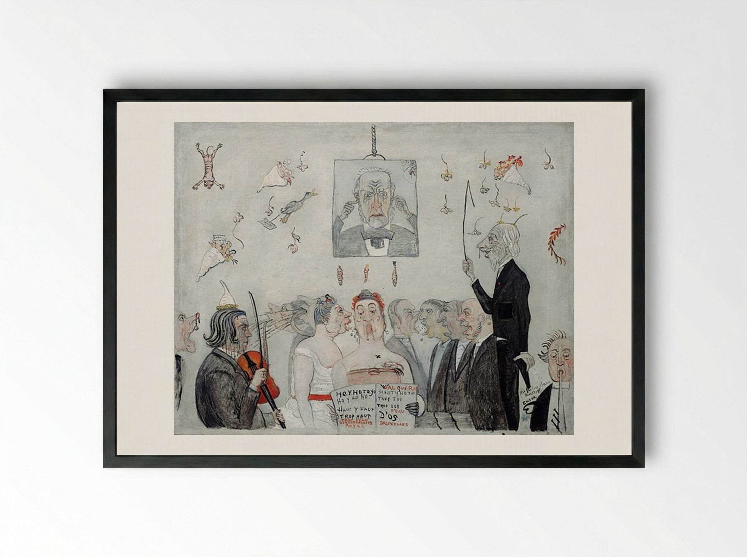 At the Conservatory - James Ensor - Framed Print Black
