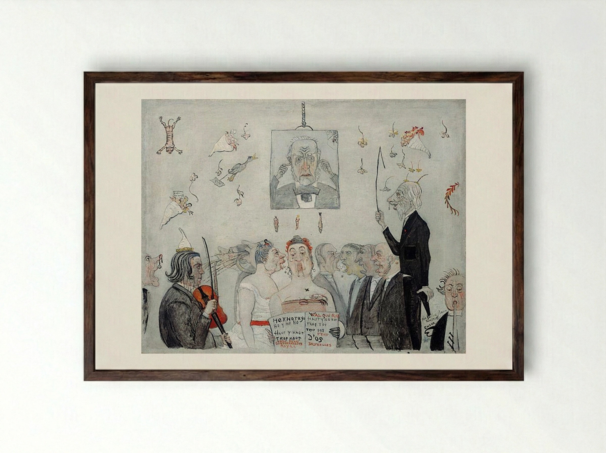 At the Conservatory - James Ensor - Framed Print Dark Wood