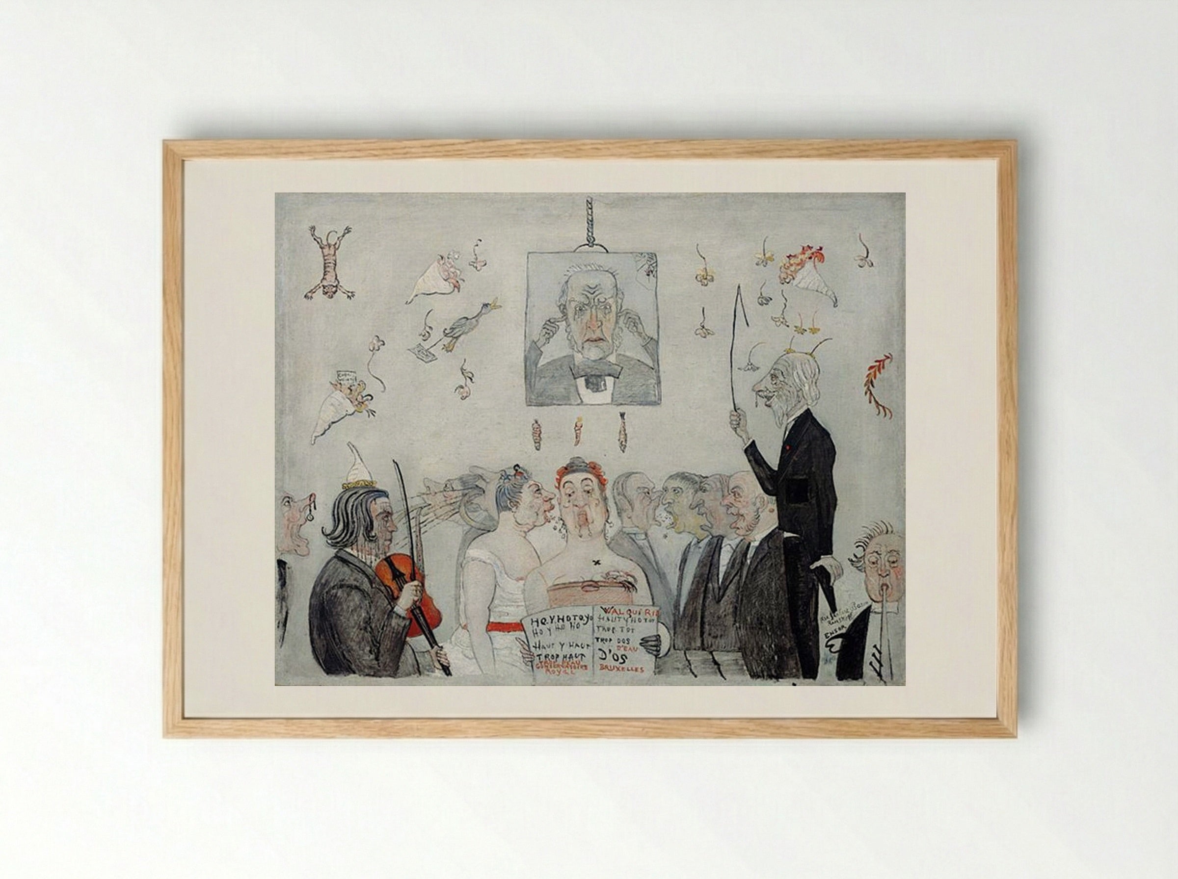 At the Conservatory - James Ensor - Framed Print Wood
