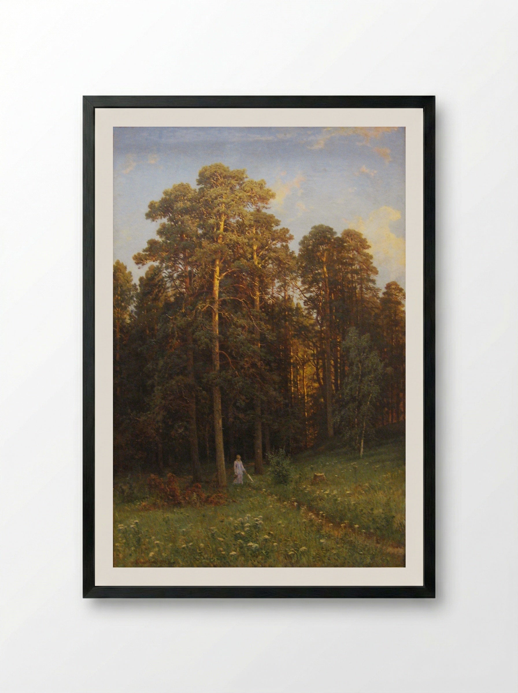 At the Edge of a Pine Forest - Ivan Shishkin - Framed Print Black
