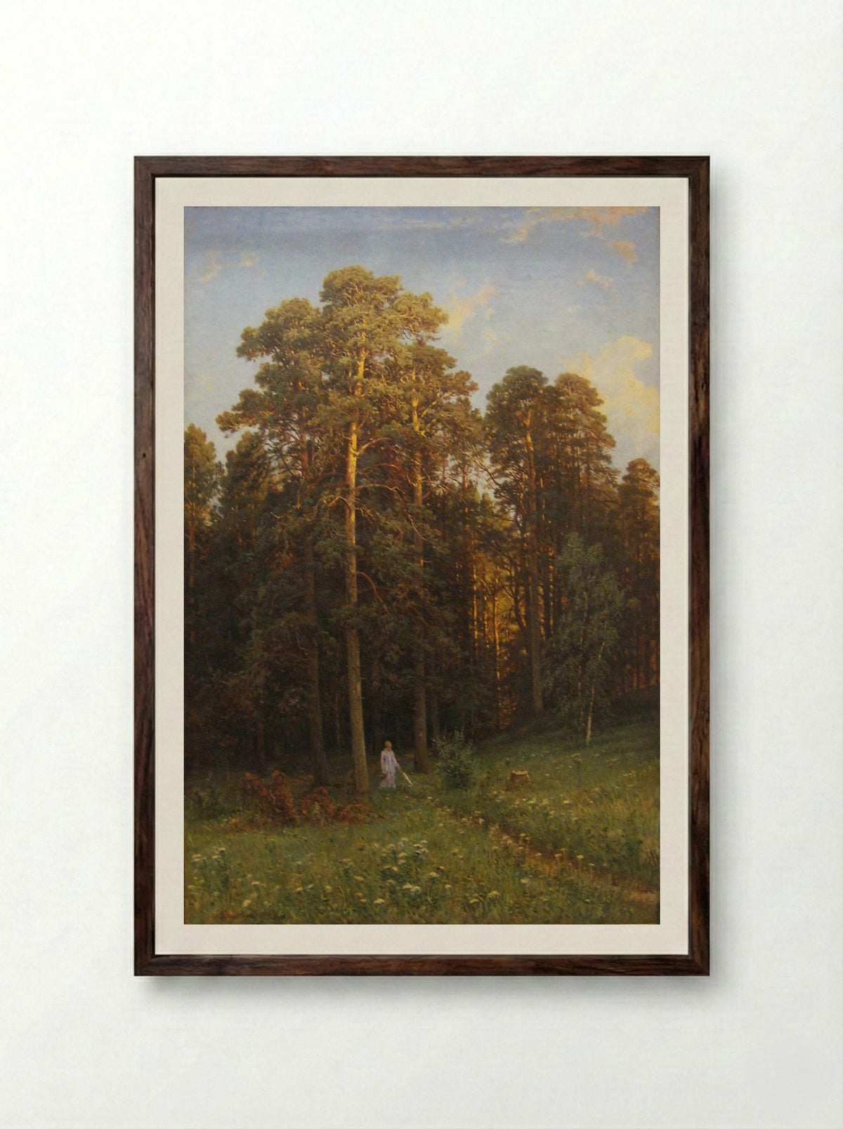 At the Edge of a Pine Forest - Ivan Shishkin - Framed Print Dark Wood