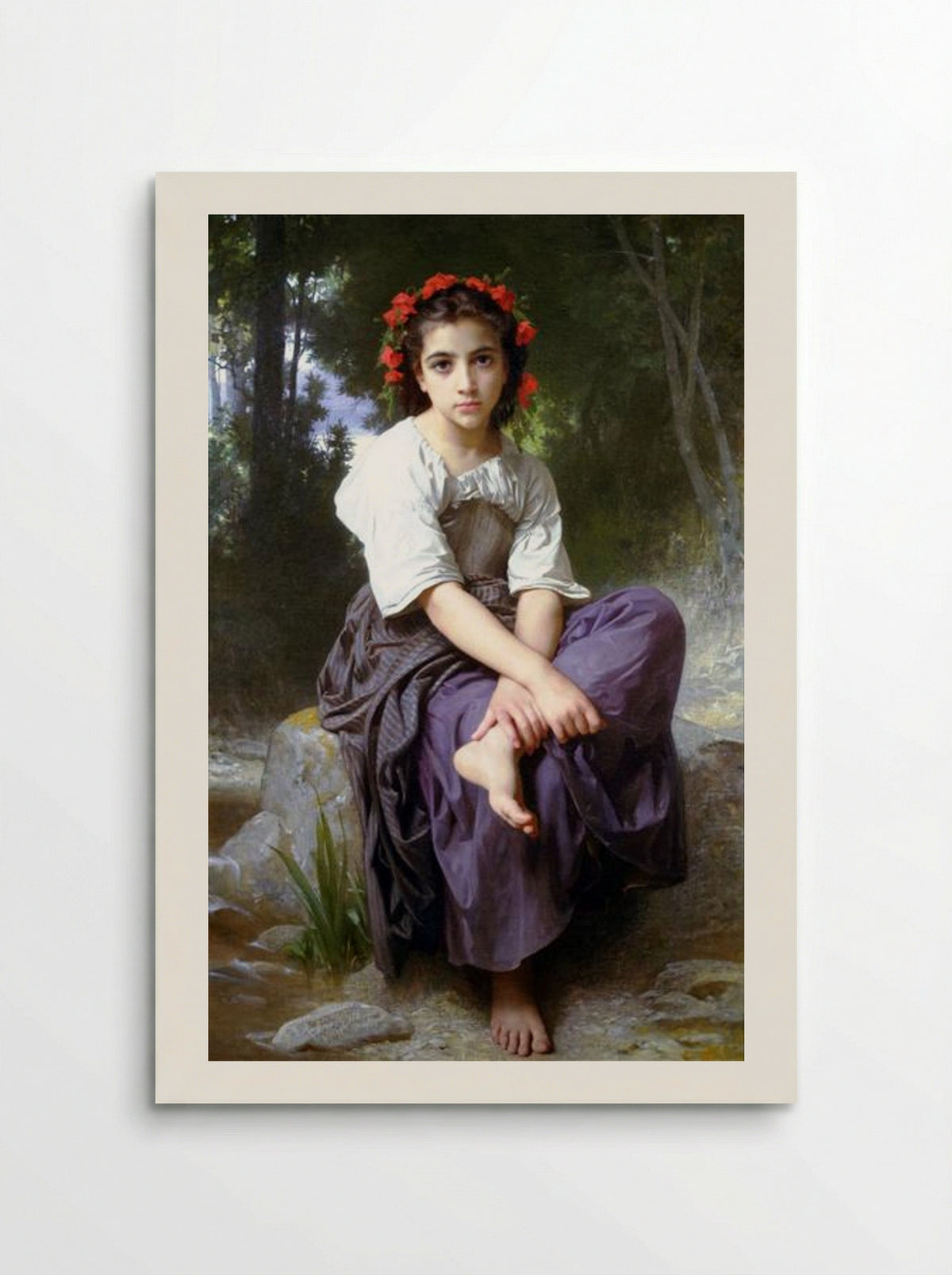 At the Edge of the Brook - William-Adolphe Bouguereau - Poster