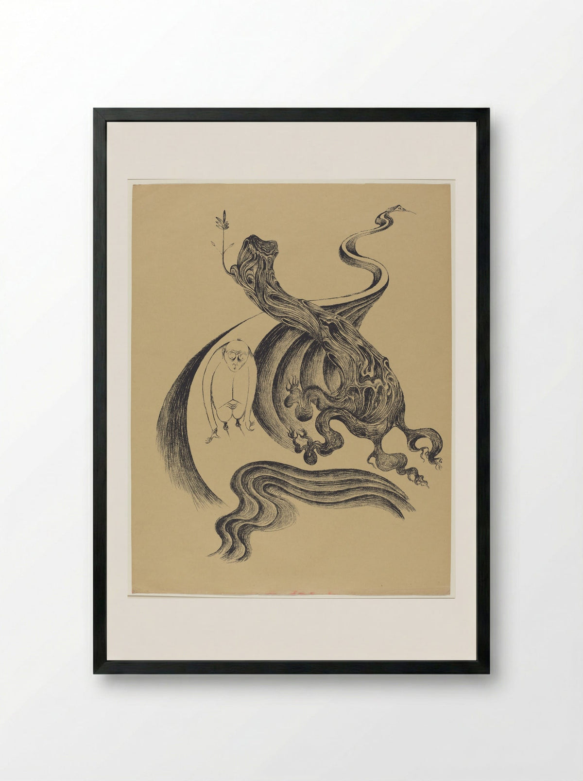 At the End of the Road - Heinrich Hoerle - Framed Print Black