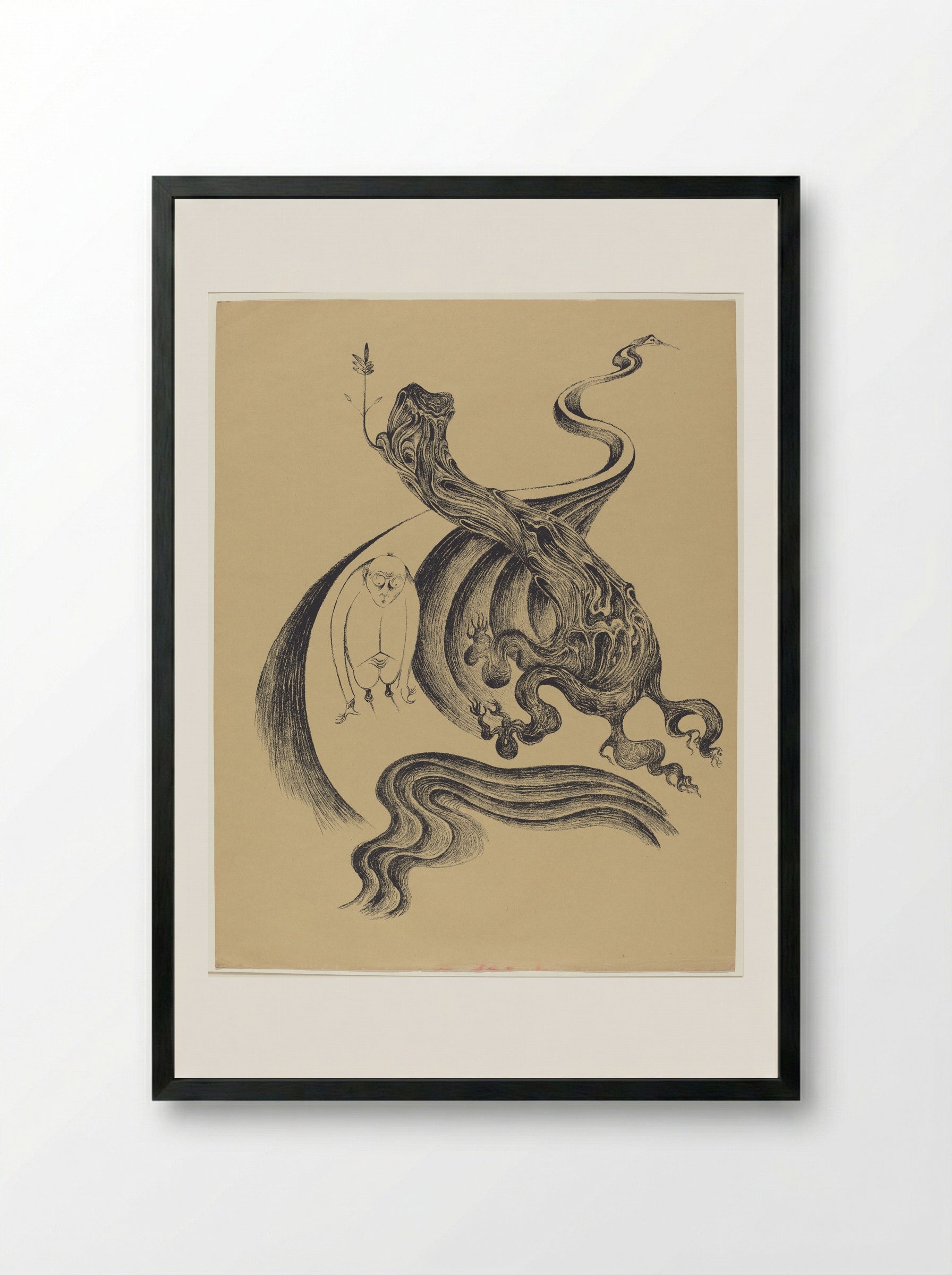 At the End of the Road - Heinrich Hoerle - Framed Print Black