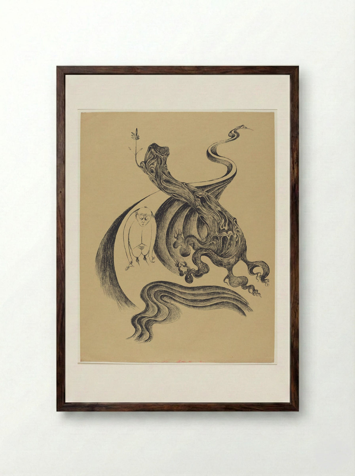 At the End of the Road - Heinrich Hoerle - Framed Print Dark Wood