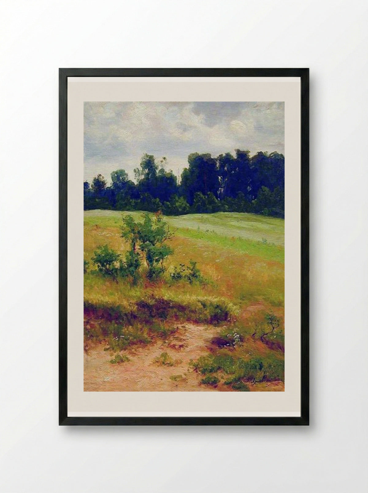 At the Field - Volodymyr Orlovsky - Framed Print Black