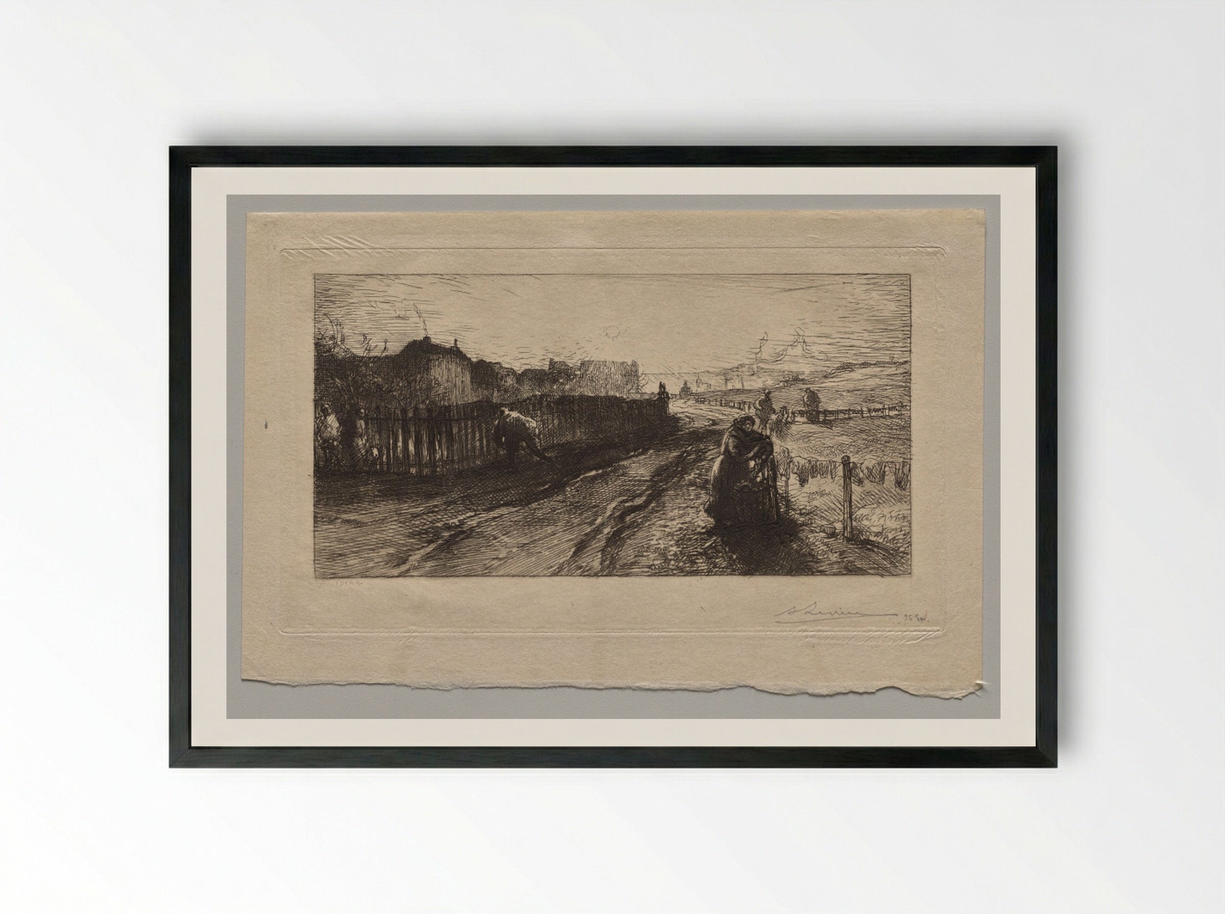 At the Fortifications, Porte de Versailles - Auguste Louis Lepère - Framed Print Black