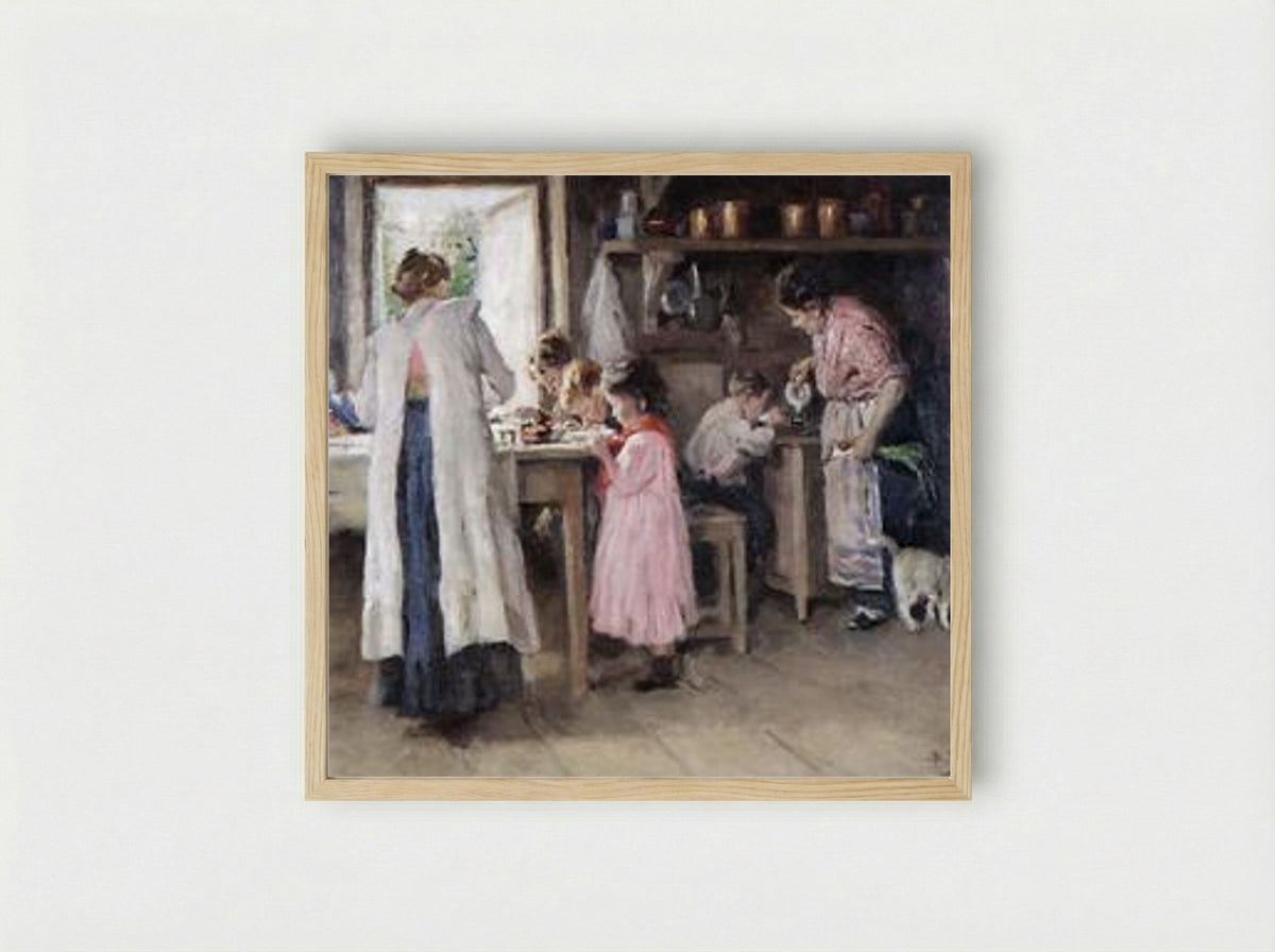 At the Kitchen - Vladimir Makovsky - Framed Print Wood