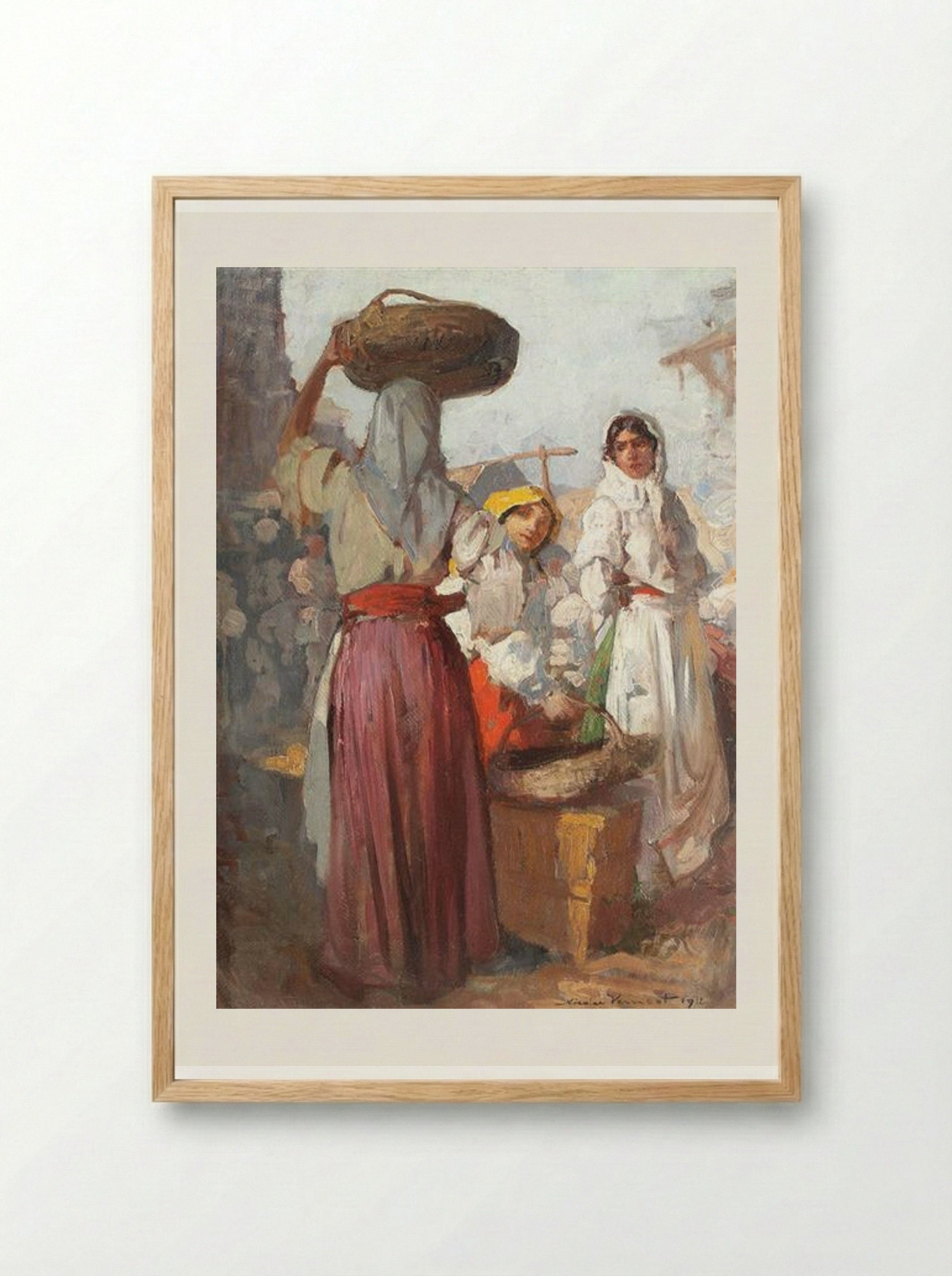 At the Market - Nicolae Vermont - Framed Print Wood