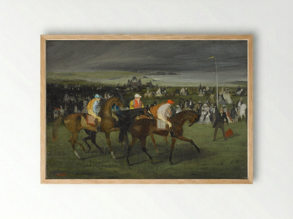 At the Races: The Start - Edgar Degas - Framed Print Wood