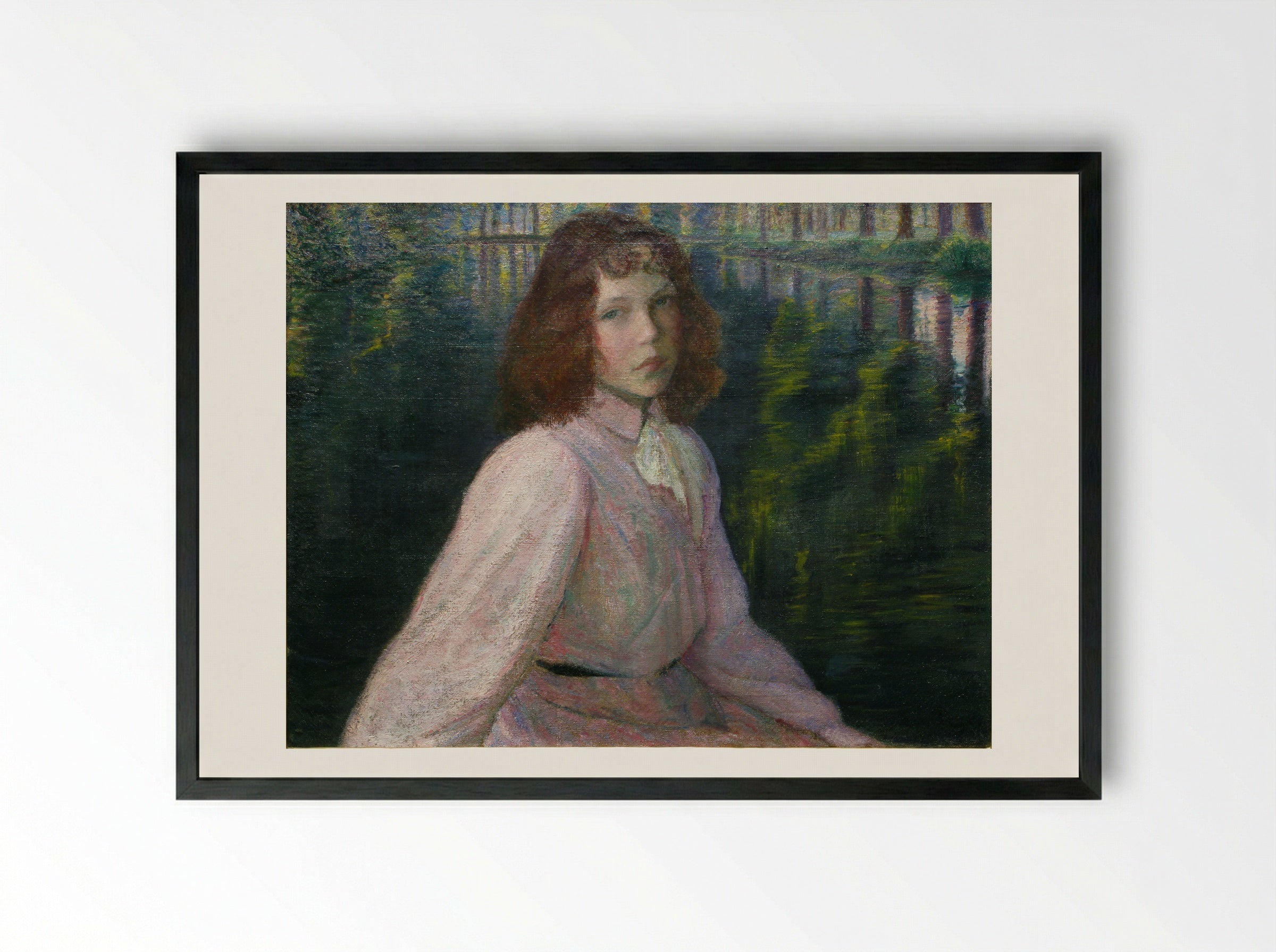 At the River's Head - Lilla Cabot Perry - Framed Print Black