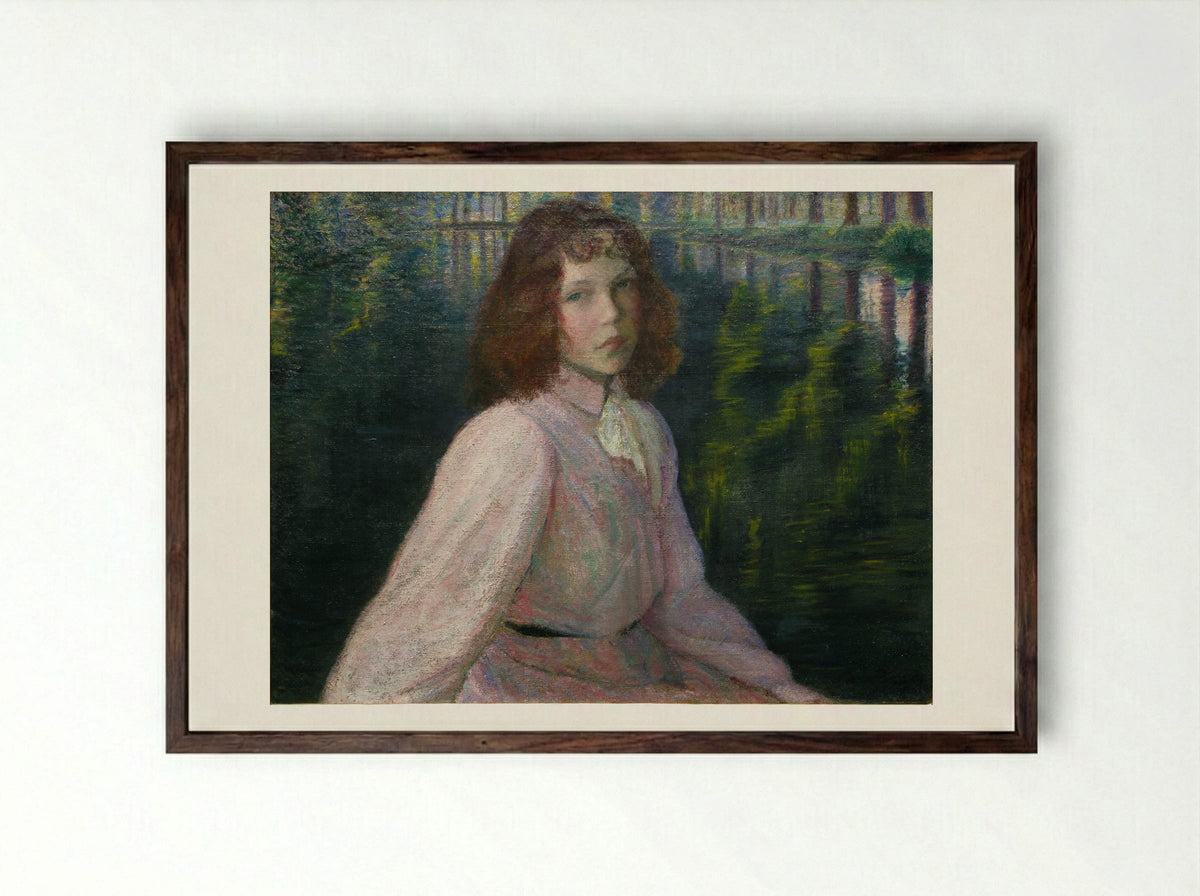 At the River's Head - Lilla Cabot Perry - Framed Print Dark Wood