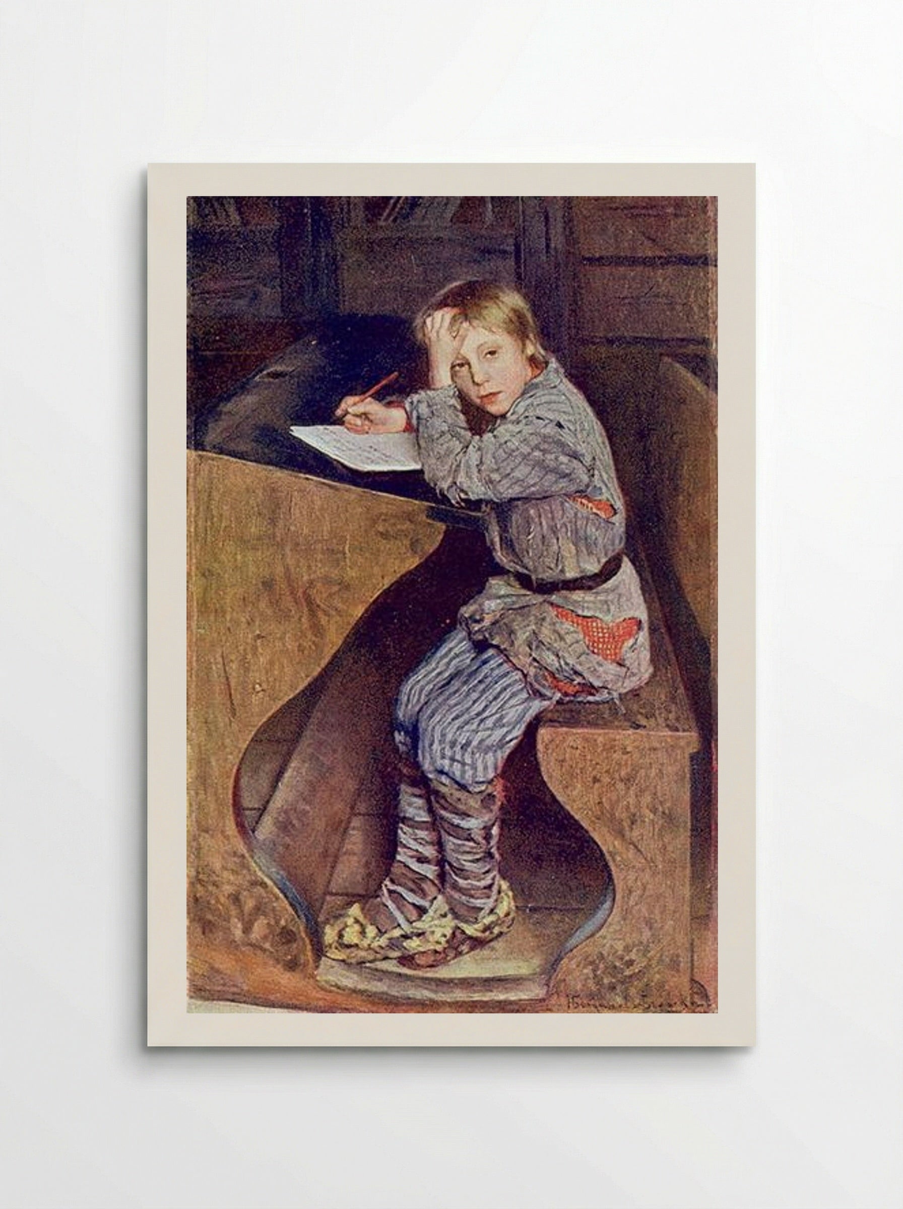 At the School Door - Nikolay Bogdanov-Belsky - Poster