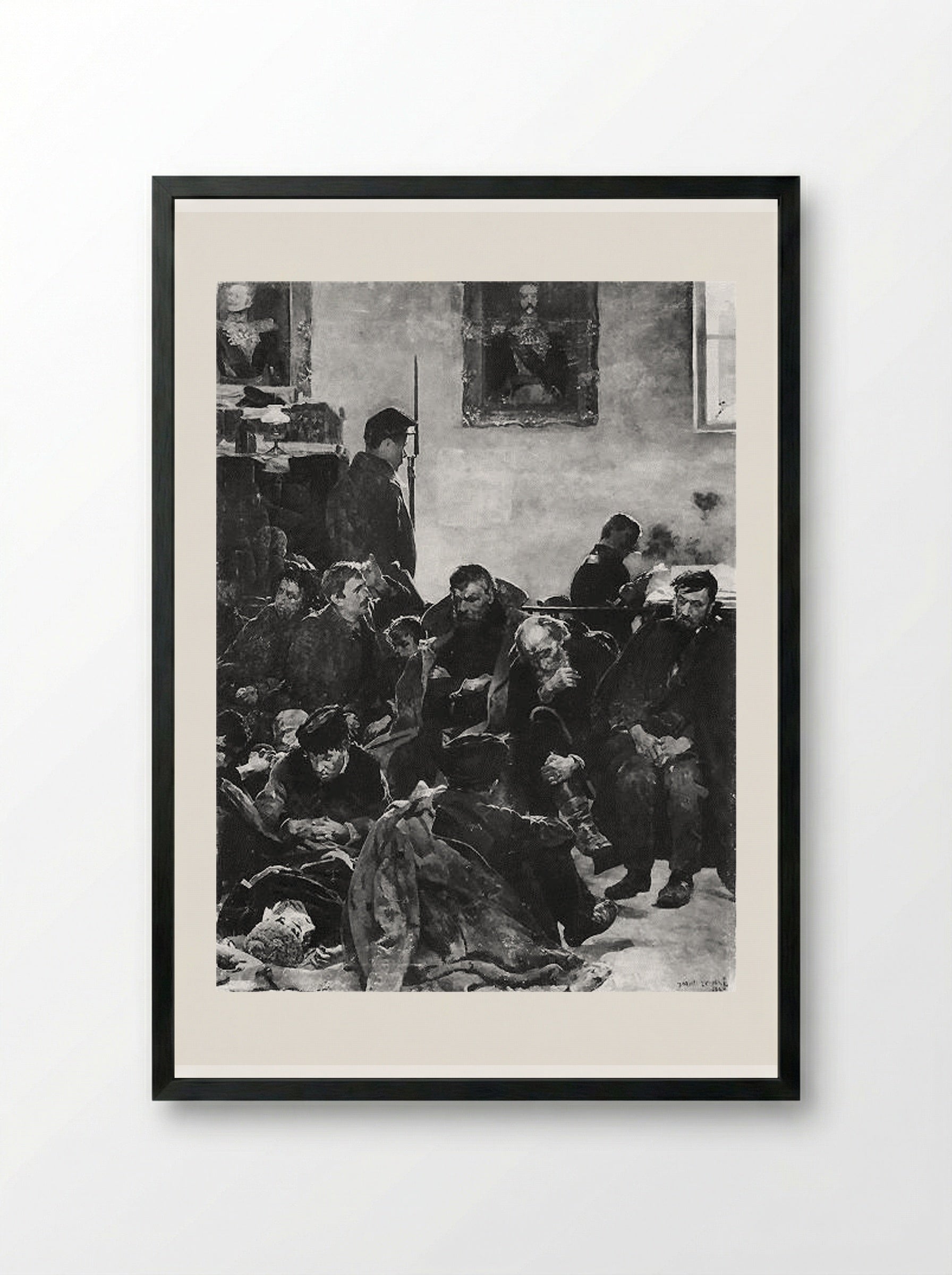 At the Stage (Siberians) - Jacek Malczewski - Framed Print Black