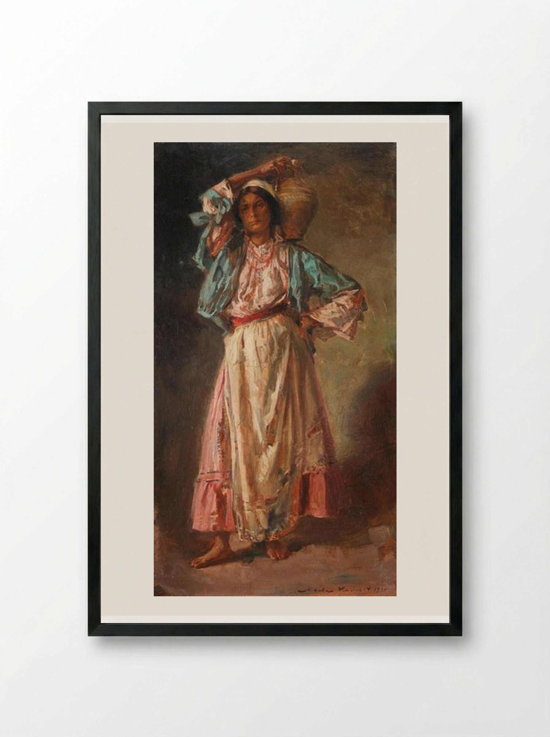 At the Well - Nicolae Vermont - Framed Print Black