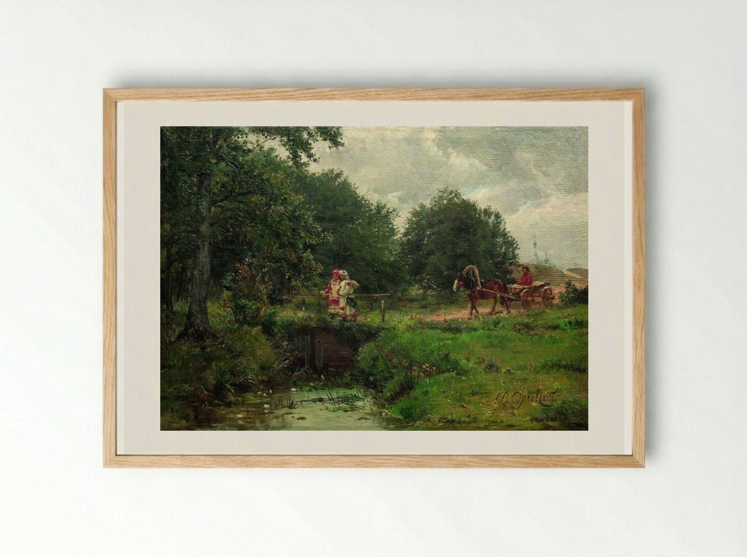 At the dam - Volodymyr Orlovsky - Framed Print Wood