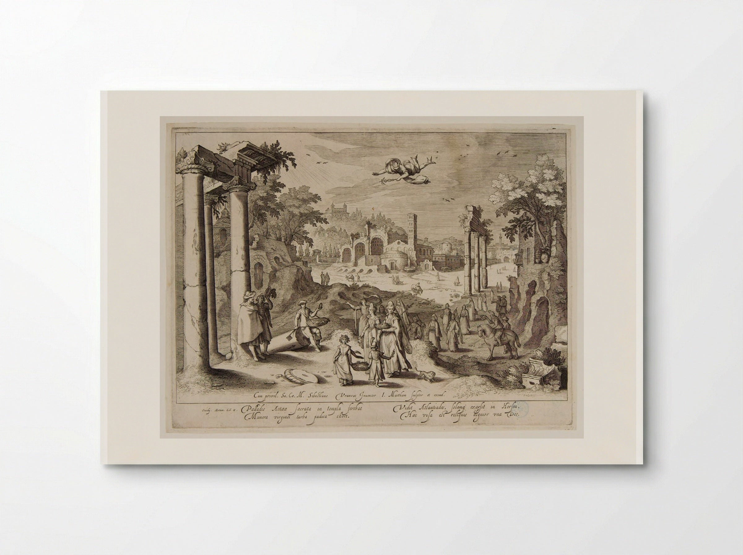 Atalantiades Carrying the Basket of Minerva to the Temple - Jacob Matham - Poster