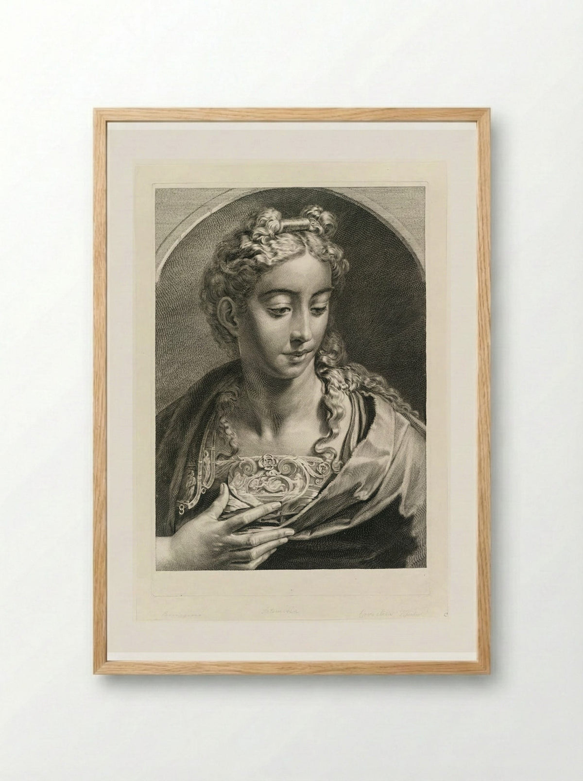 Athena (after Parmigianino) - Cornelis Visscher - Framed Print Wood