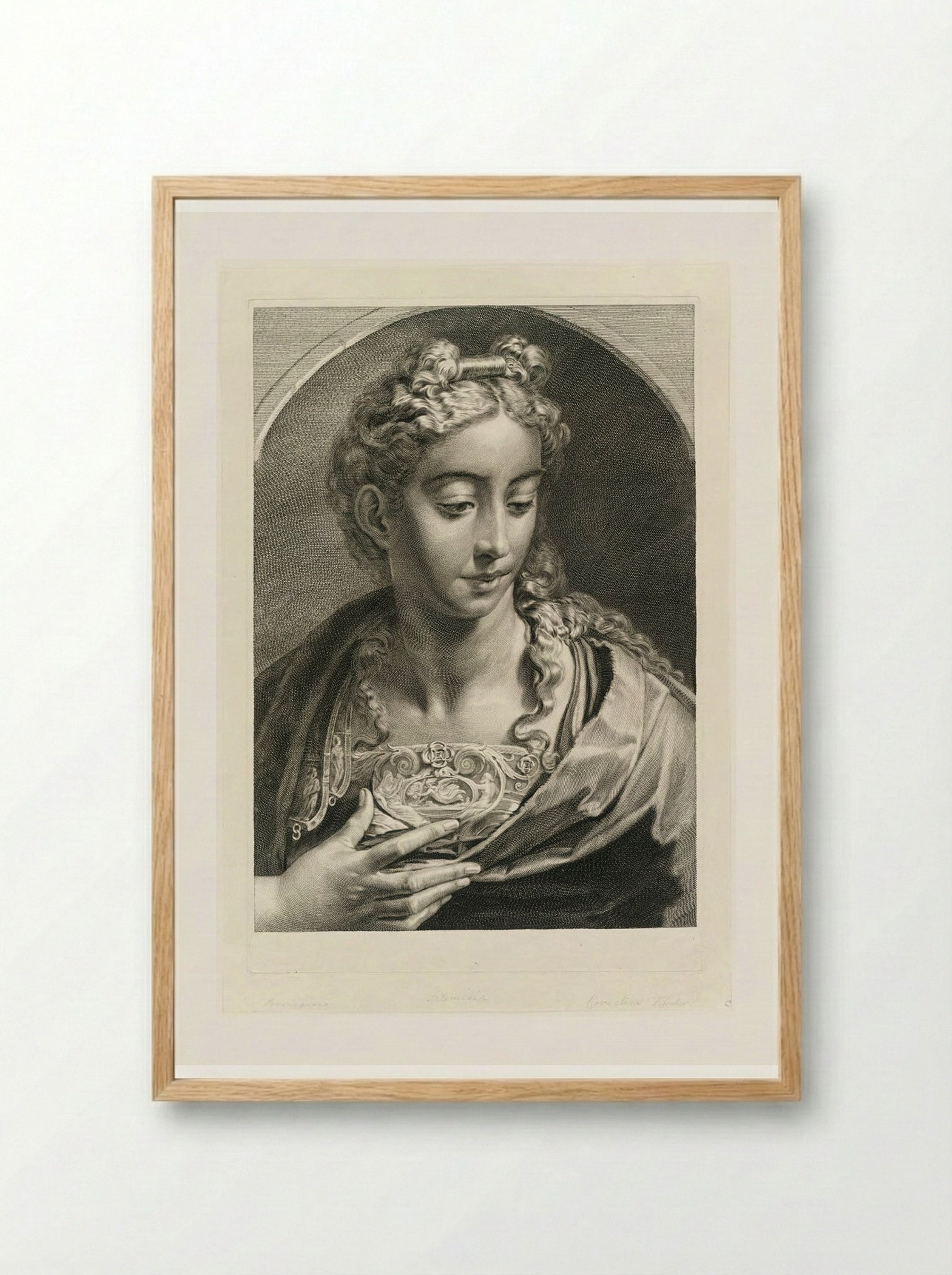 Athena (after Parmigianino) - Cornelis Visscher - Framed Print Wood