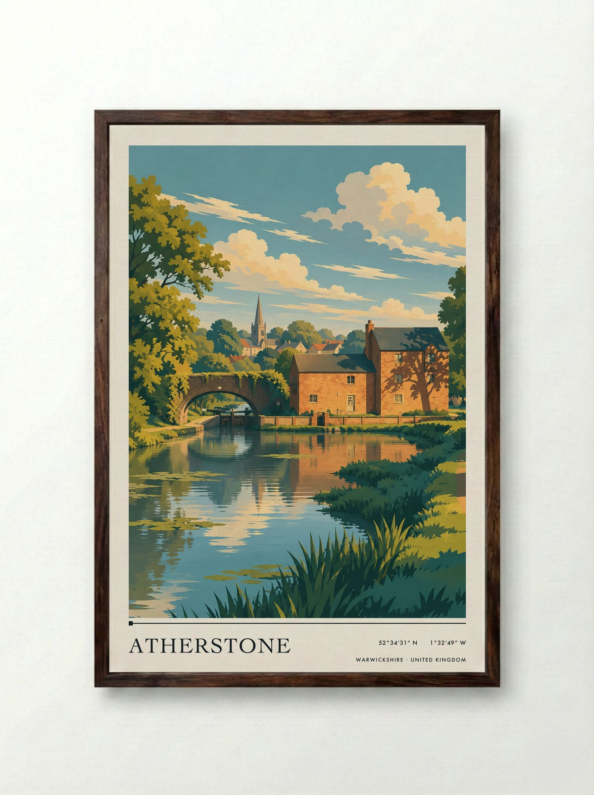 Atherstone, Warwickshire | Travel Poster - Framed Print Dark Wood
