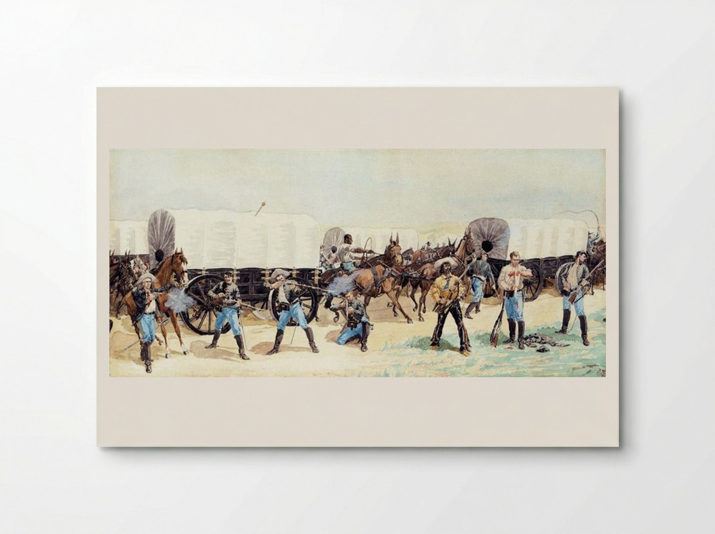 Attack on the Supply Train - Frederic Remington - Poster