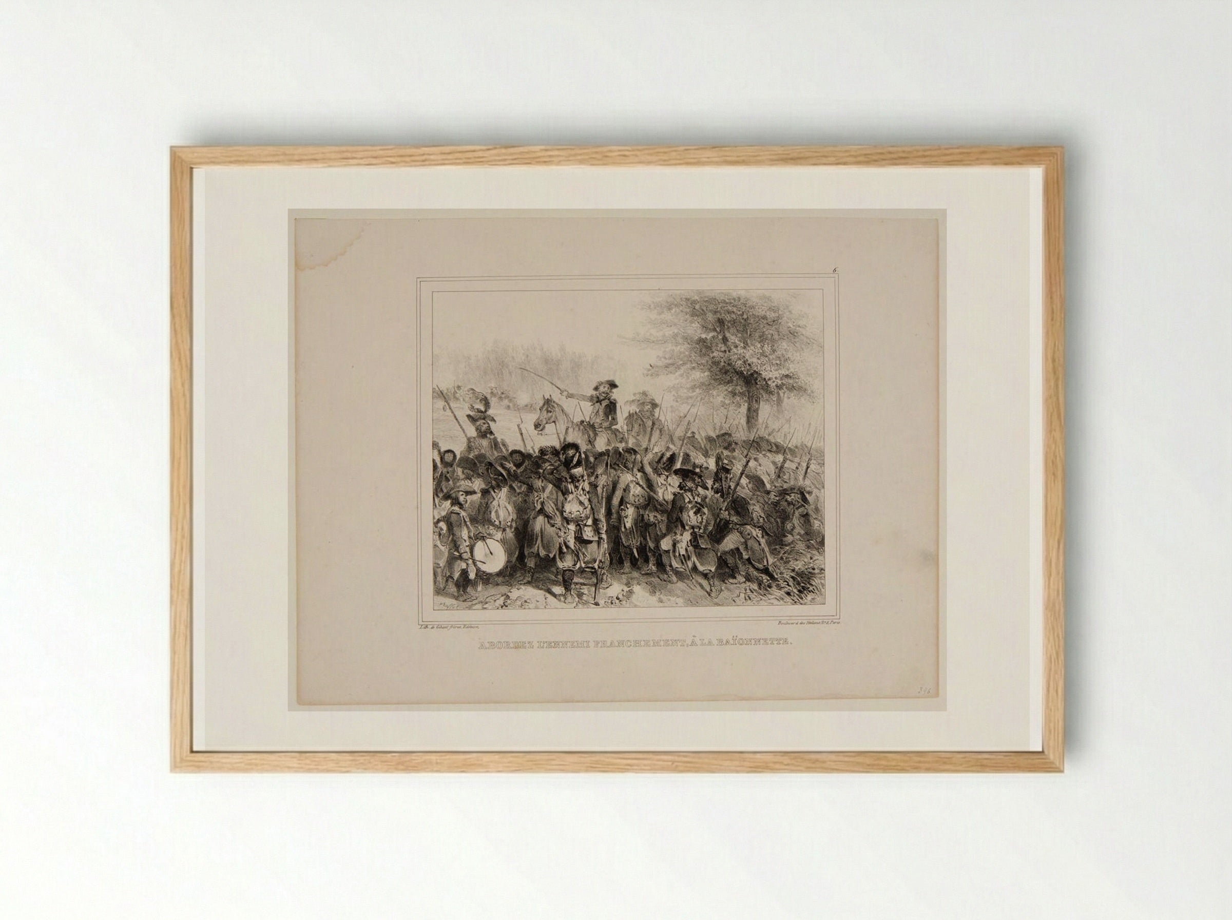 Attack the Enemy Boldly, with the Bayonet - Denis-Auguste-Marie Raffet - Framed Print Wood