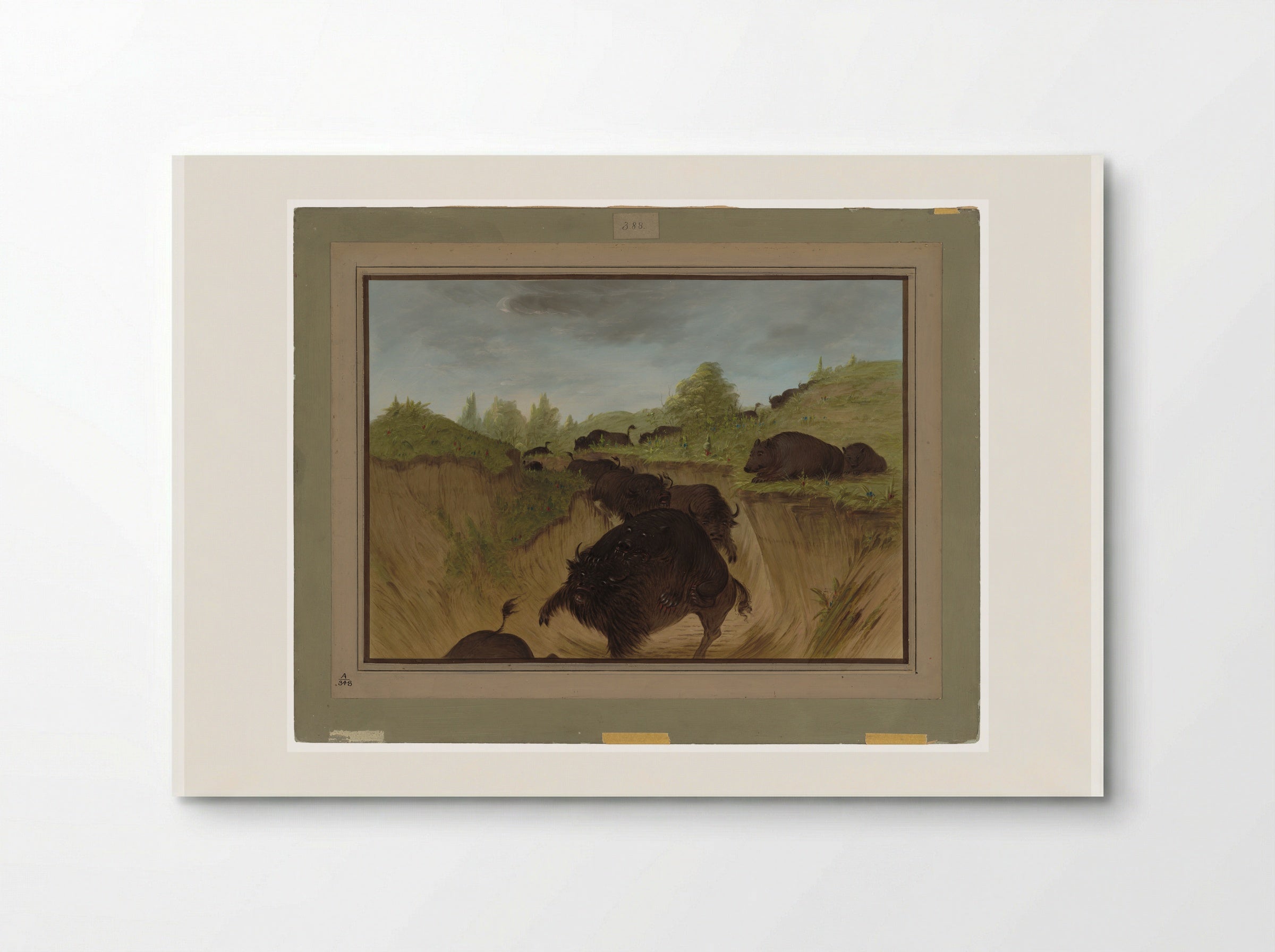 Attacking the Grizzly Bear - George Catlin - Poster