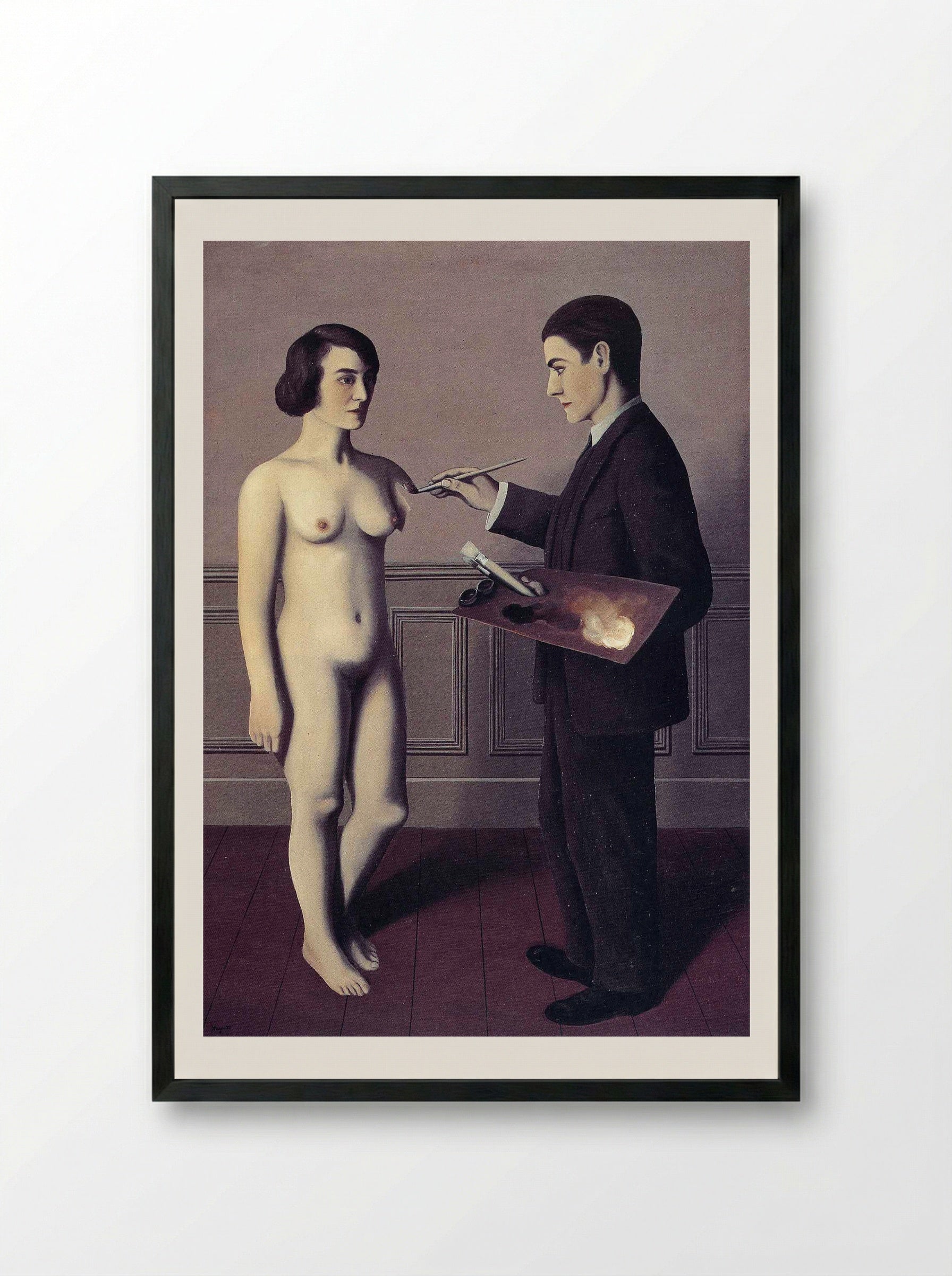 Attempting the Impossible - René Magritte - Framed Print Black