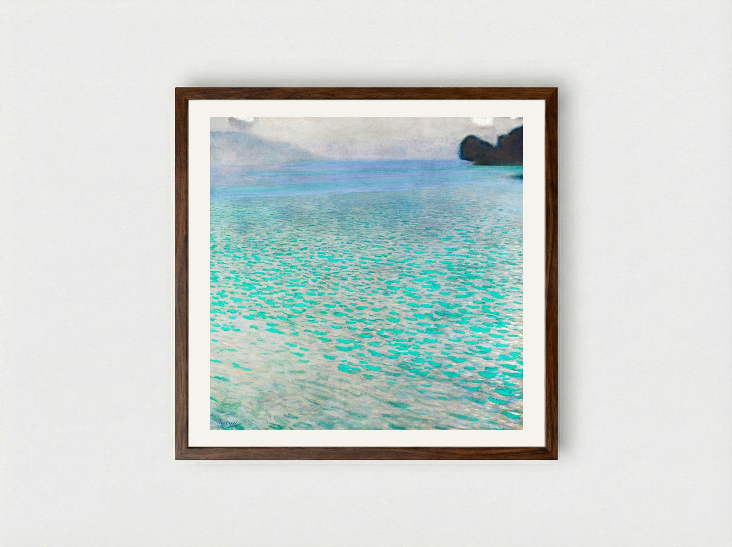 Attersee - Gustav Klimt - Framed Print Dark Wood