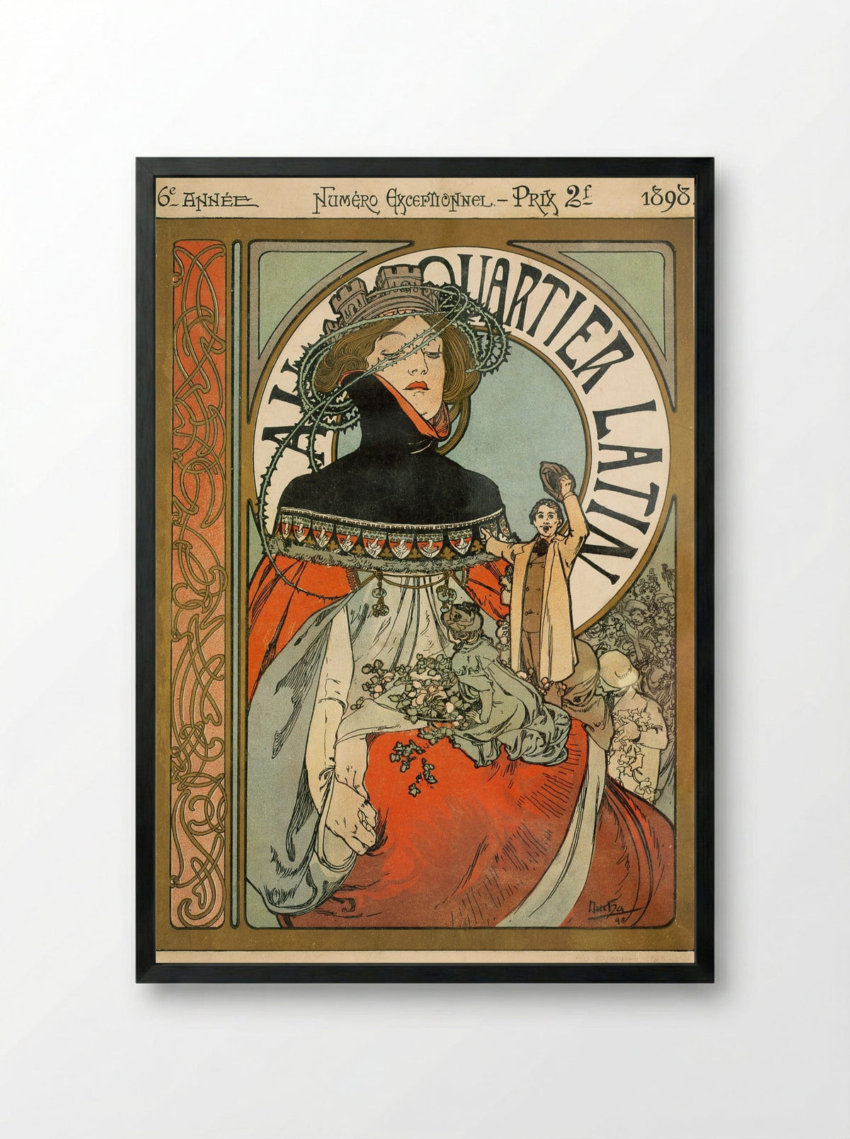 Au Quartier Latin - Alphonse Mucha - Framed Print Black