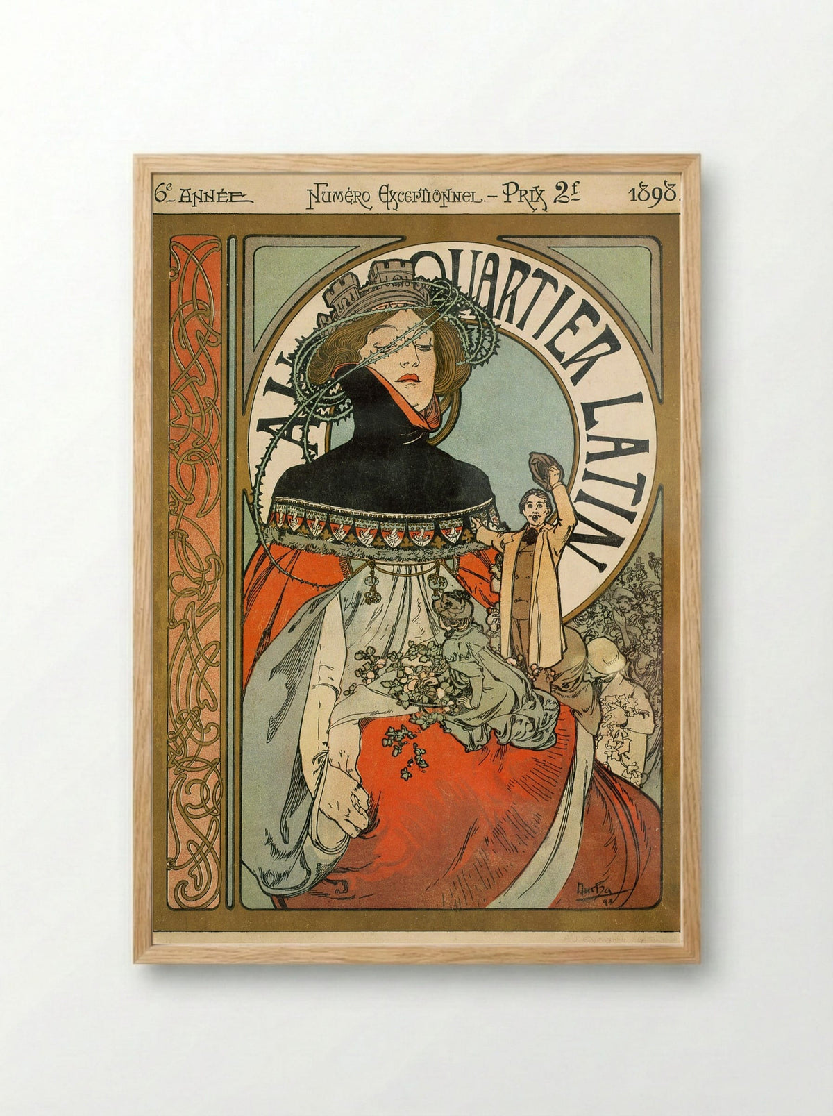 Au Quartier Latin - Alphonse Mucha - Framed Print Wood