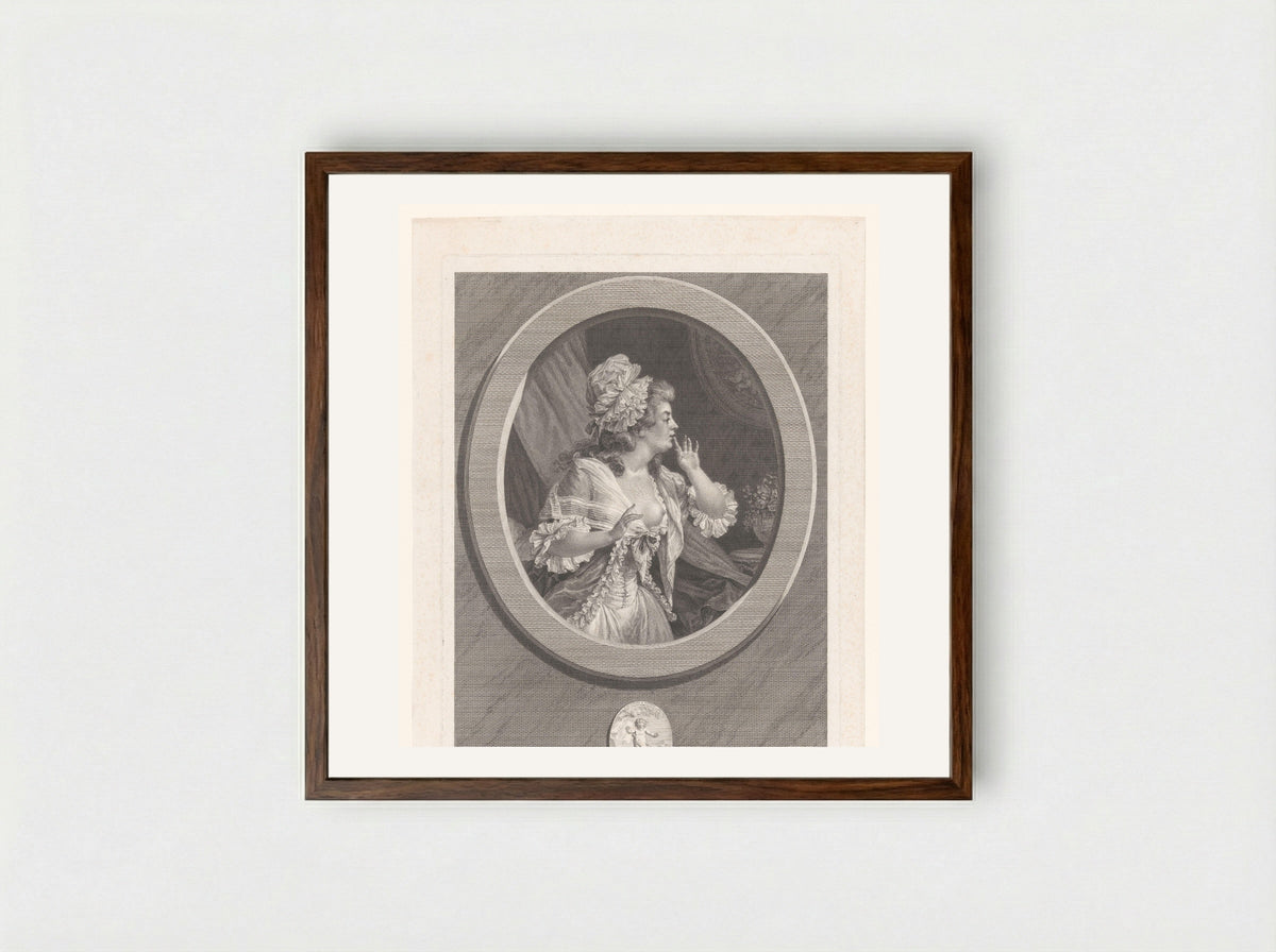 Au moins soyez discret - Augustin de Saint-Aubin - Framed Print Dark Wood