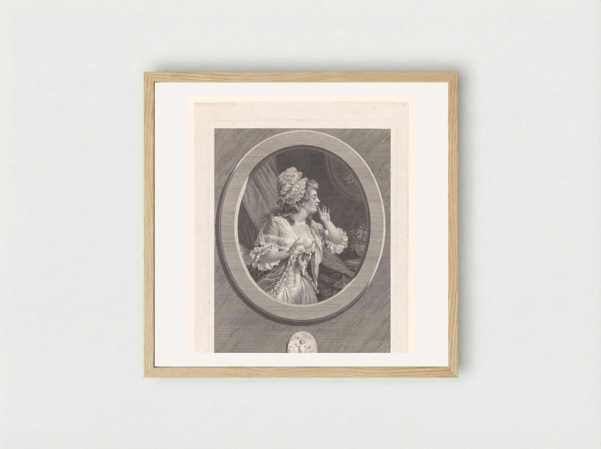 Au moins soyez discret - Augustin de Saint-Aubin - Framed Print Wood