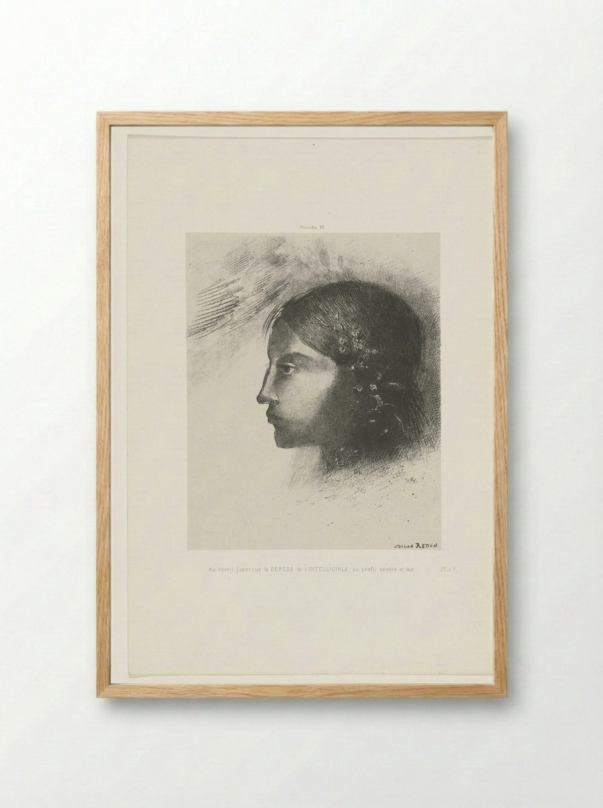 Au réveil j'aperçus la Déesse de l'Intelligible - Odilon Redon - Framed Print Wood