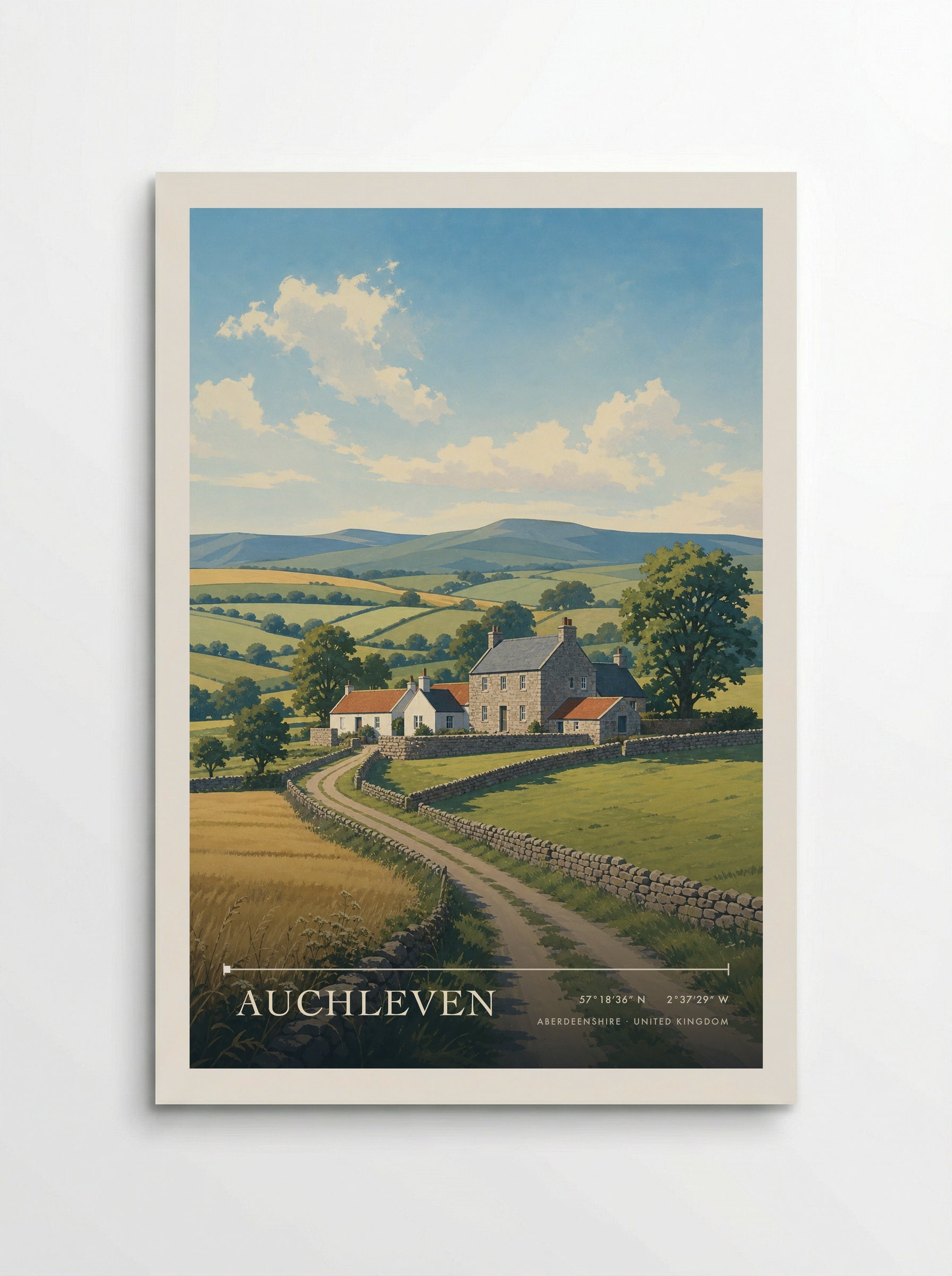 Auchleven Aberdeenshire United Kingdom Travel Poster - Poster