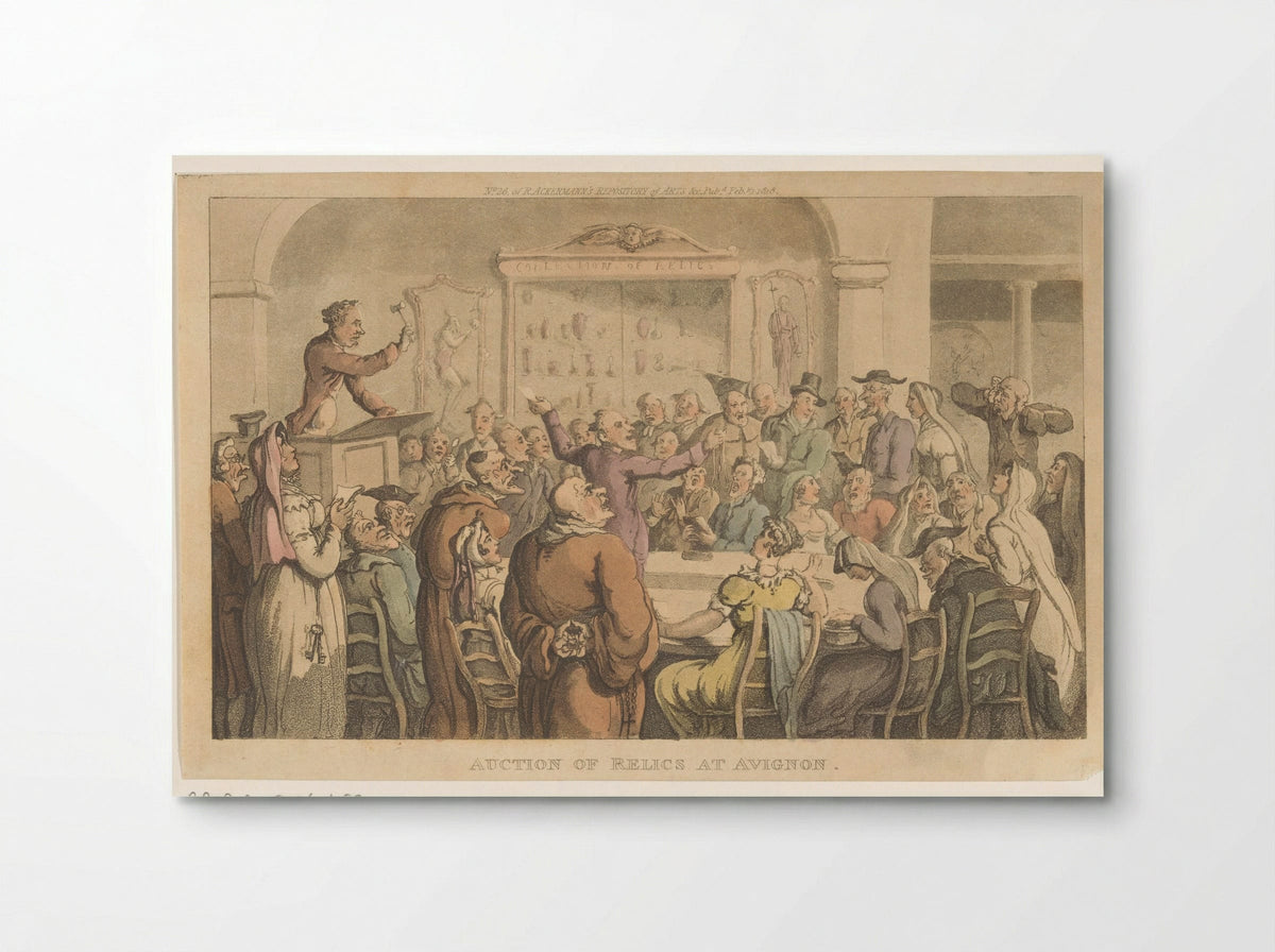 Auction of Relics at Avignon - Thomas Rowlandson - Poster