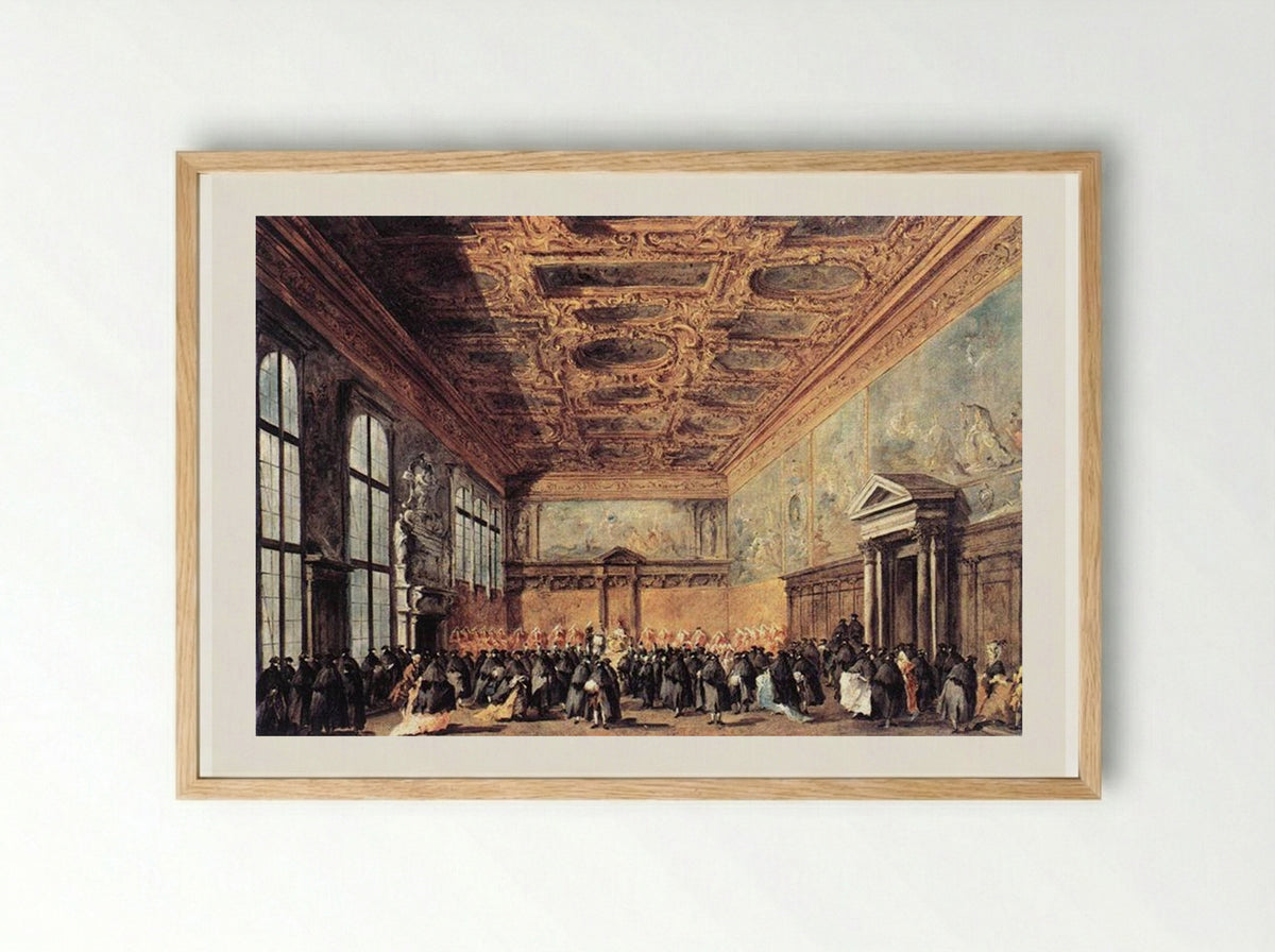 Audience Granted by the Doge - Francesco Guardi - Framed Print Wood